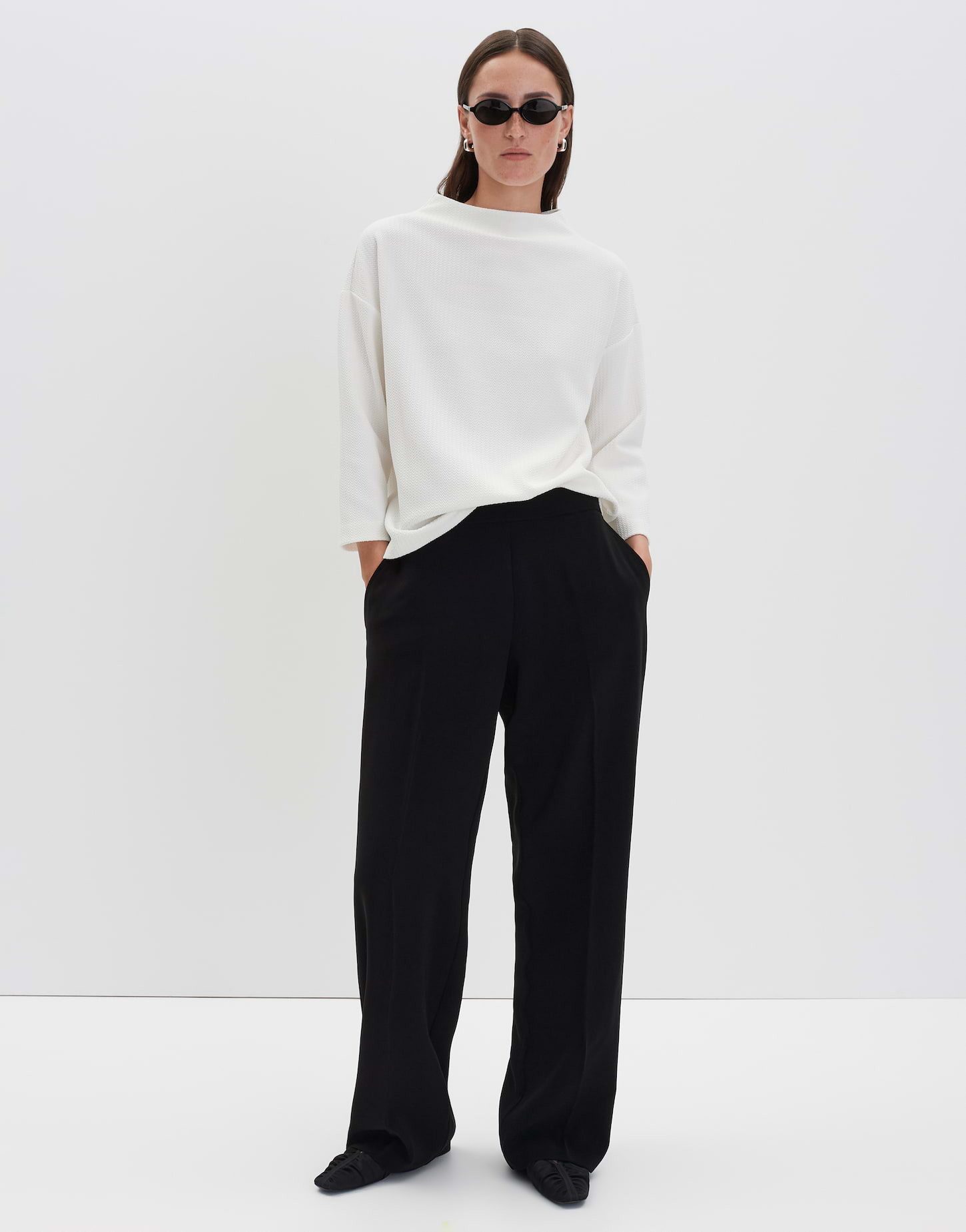 someday 3/4-Arm-Shirt KELBY Regular mit Fischgratstruktur lockere Passform, gerader Schnitt, Fischgrat Muster