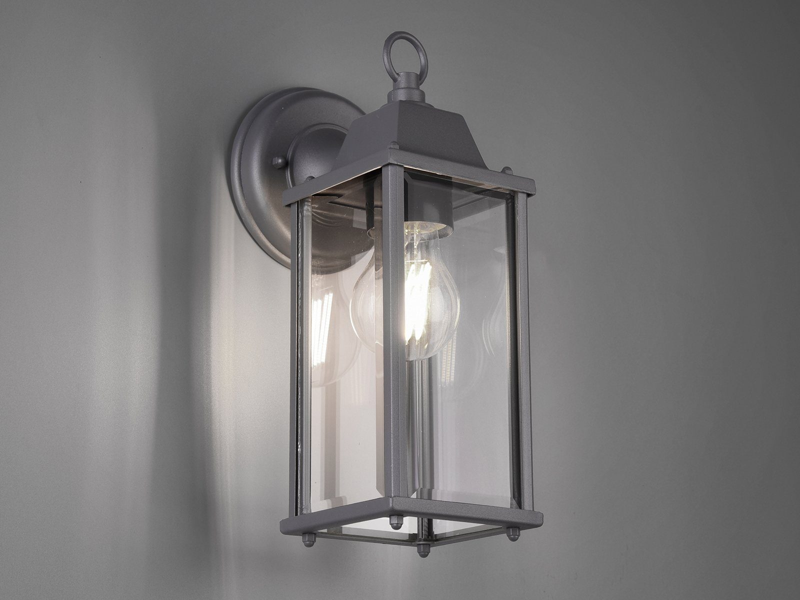 TRIO Leuchten LED Außen-Wandleuchte, LED wechselbar, Warmweiß, Hauswand Fassadenbeleuchtung Terrassenleuchten Anthrazit, Höhe 29cm