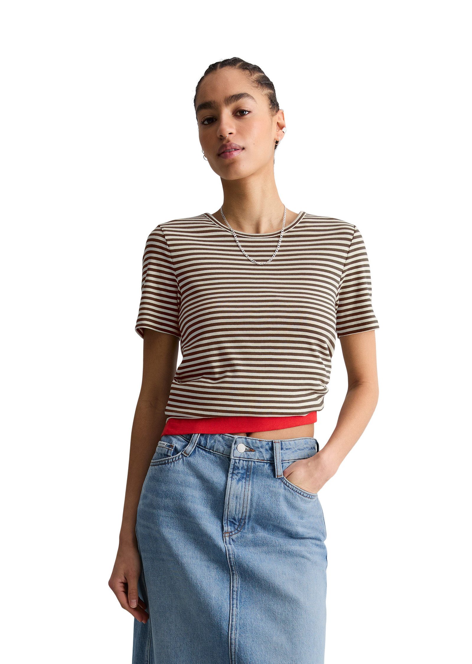 Marc O'Polo DENIM T-Shirt aus Rippjersey