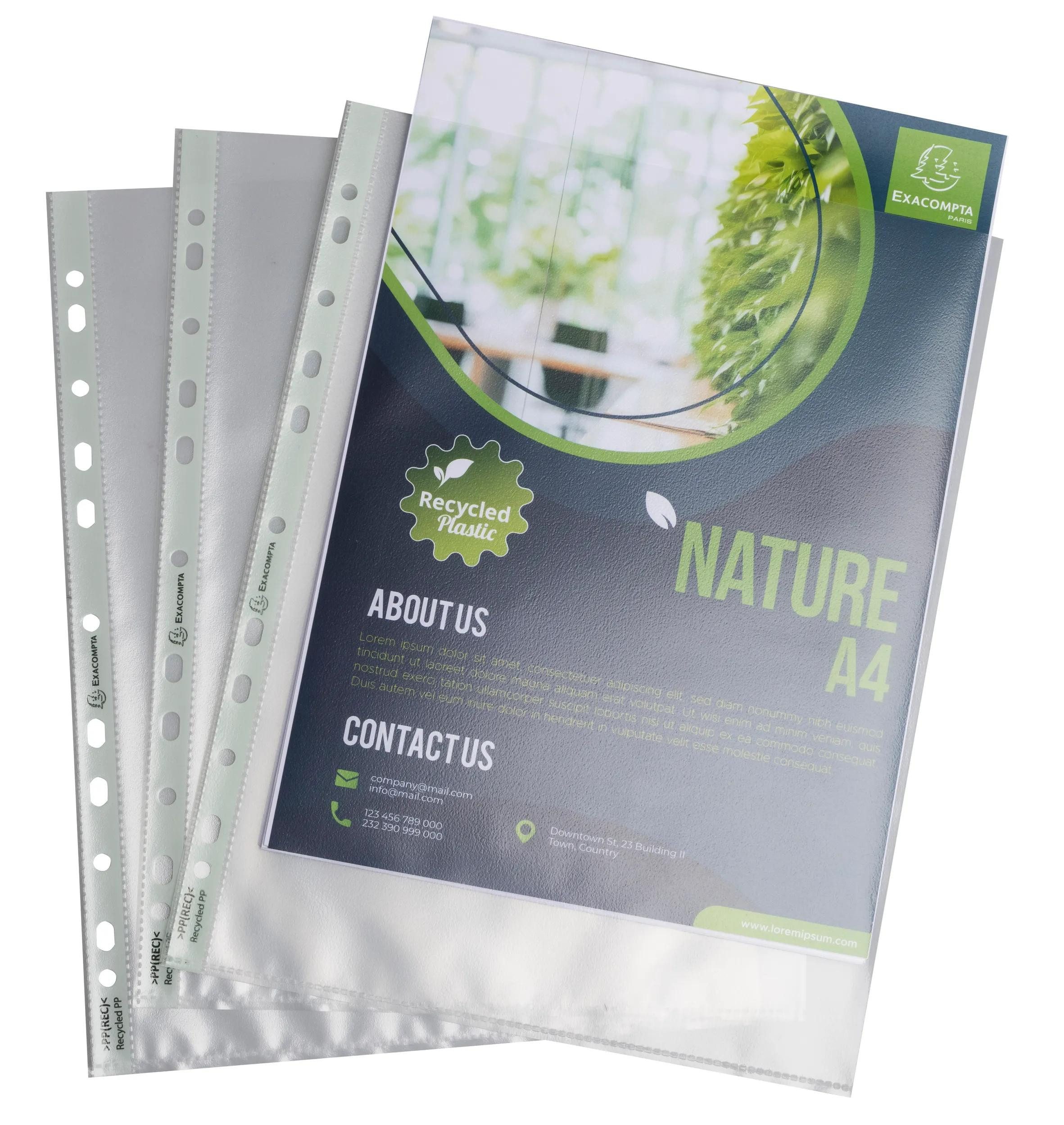 EXACOMPTA Prospekthülle 10x 50 Prospekthüllen, genarbt, RC-PP 90, für A4+ Transluzent - 5995E, Hüllen