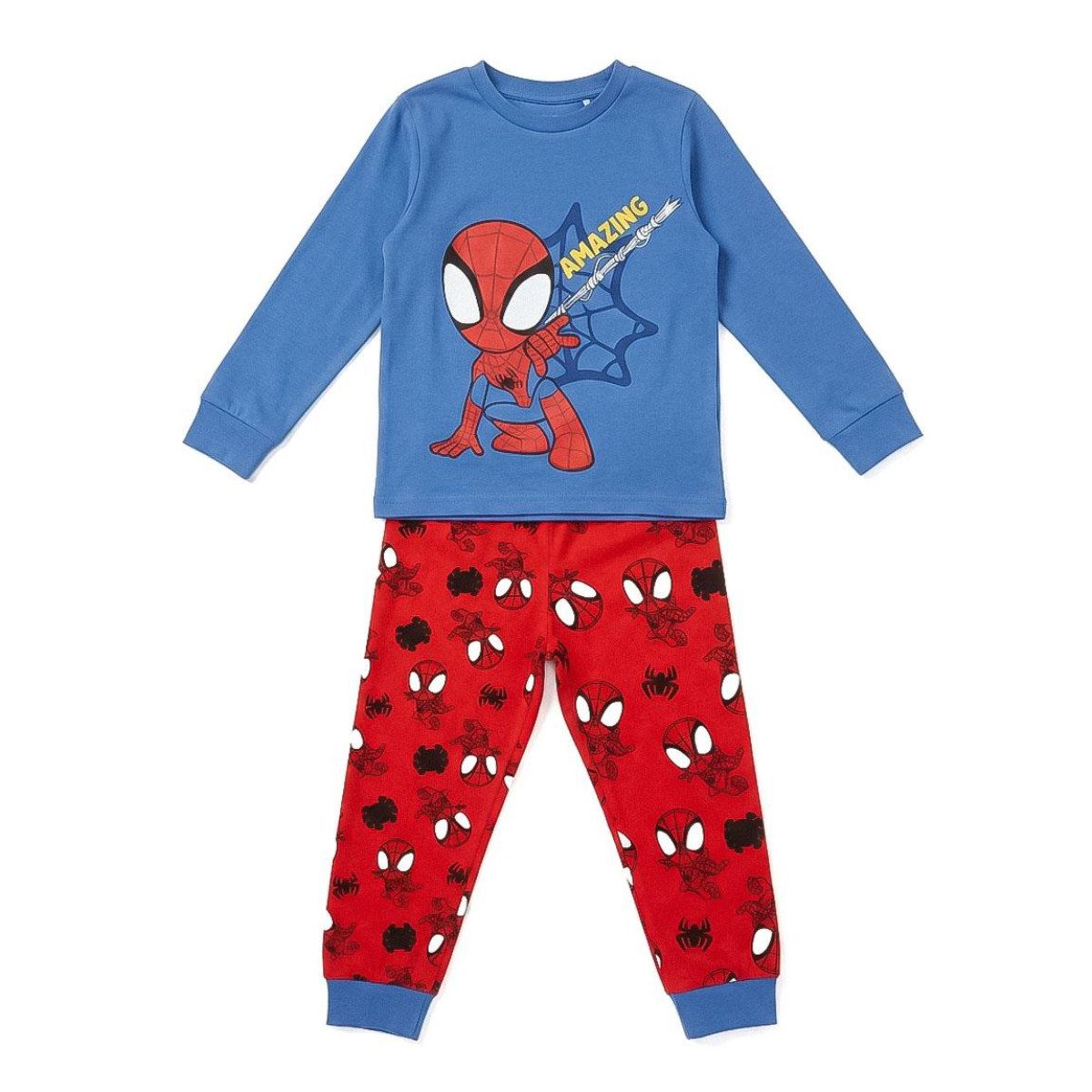 MARVEL Pyjama Spidey Schlafanzug Kinder lang für Nacht Freizeit und Zuhause
