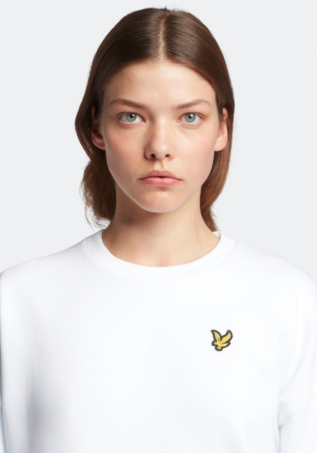 Lyle & Scott Sweatkleid mit Brust white auf der Logostickerei