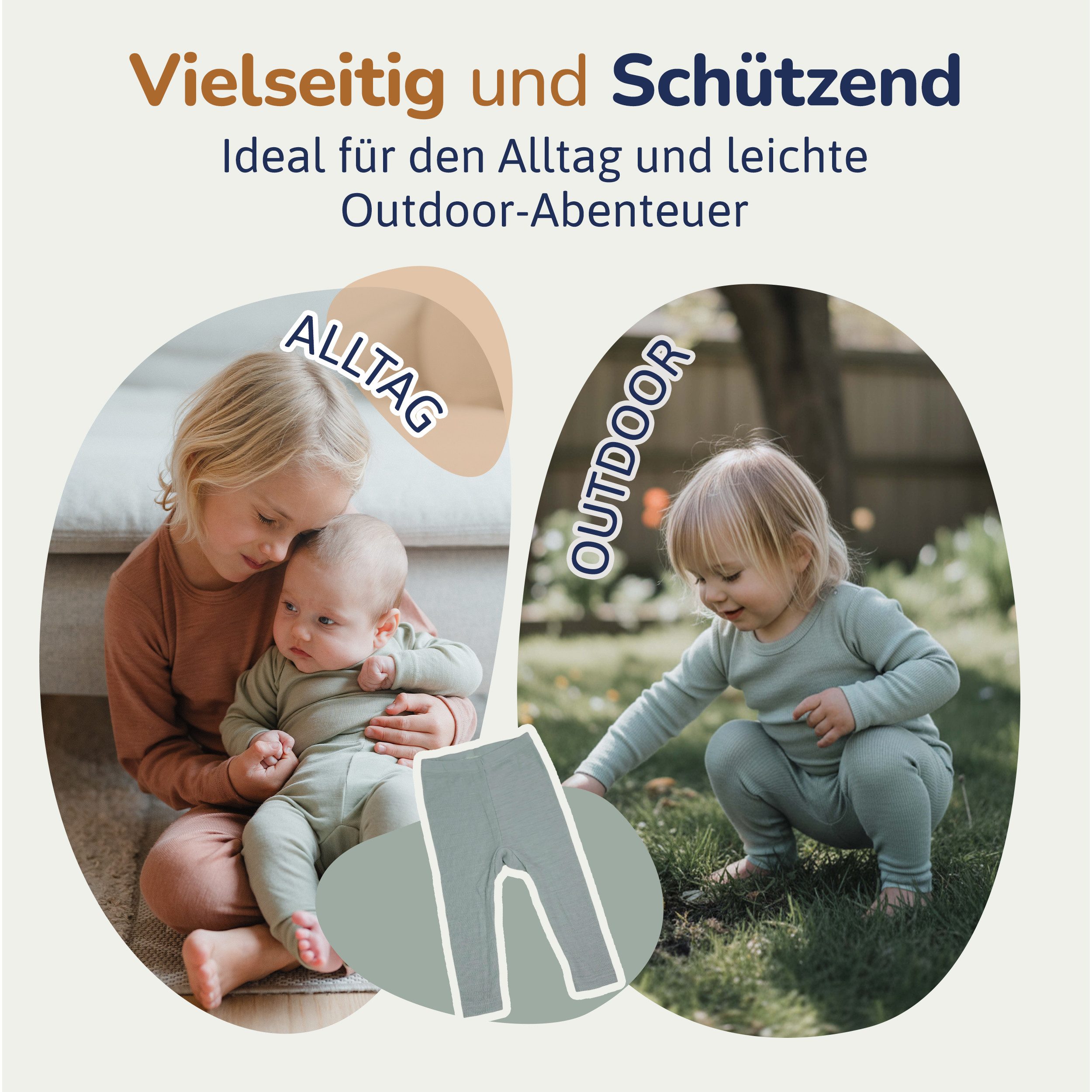 Hinzling Leggings Merinowollhose für Baby & Kinder – Weiche Wollhose 100 % Merinowolle