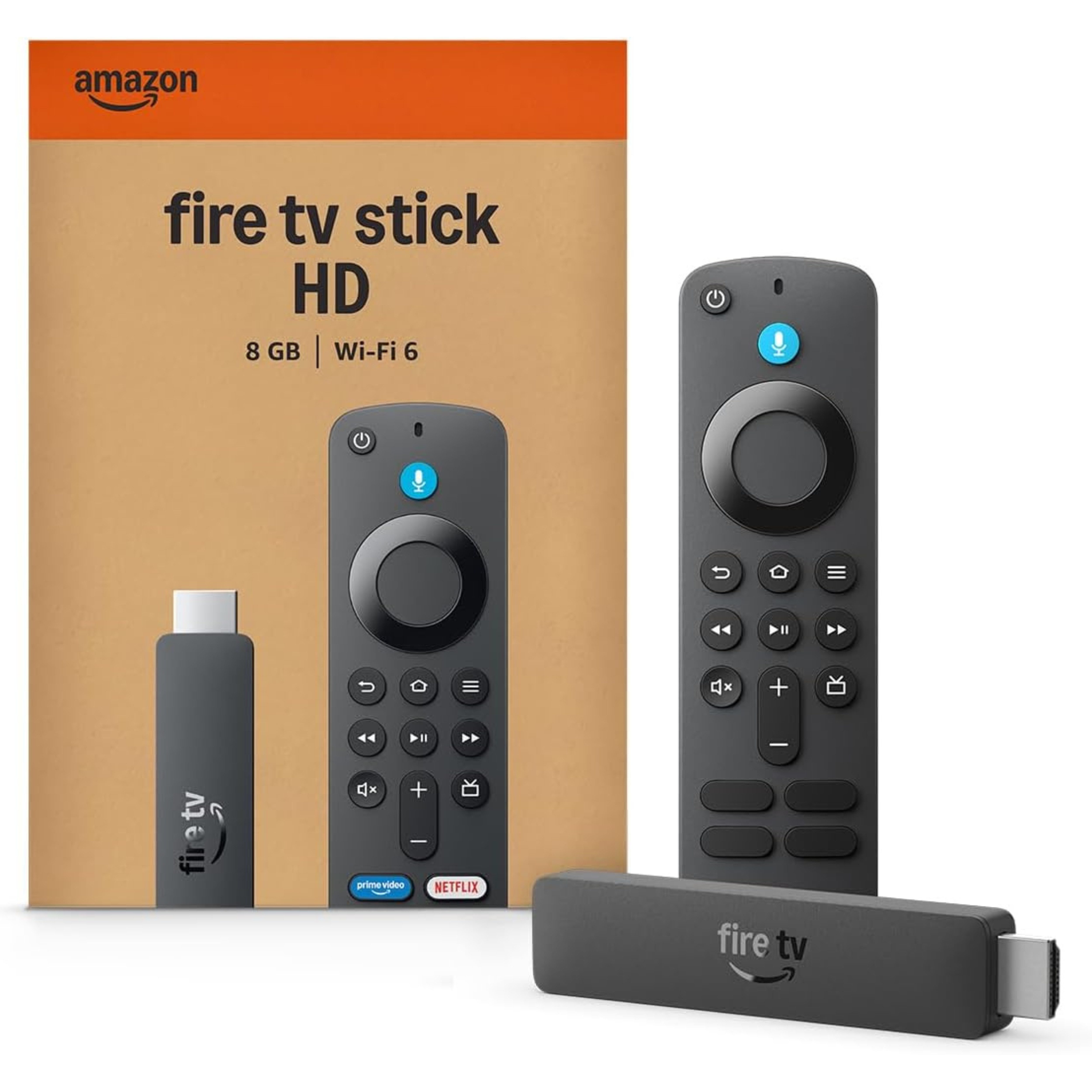 Amazon Streaming-Stick Fire TV Stick HD (neueste Generation) Live-TV - Sprachfernbedienung, Free- und Live-TV-Inhalte, Alexa-Sprachfernbedienung, Strom über TV