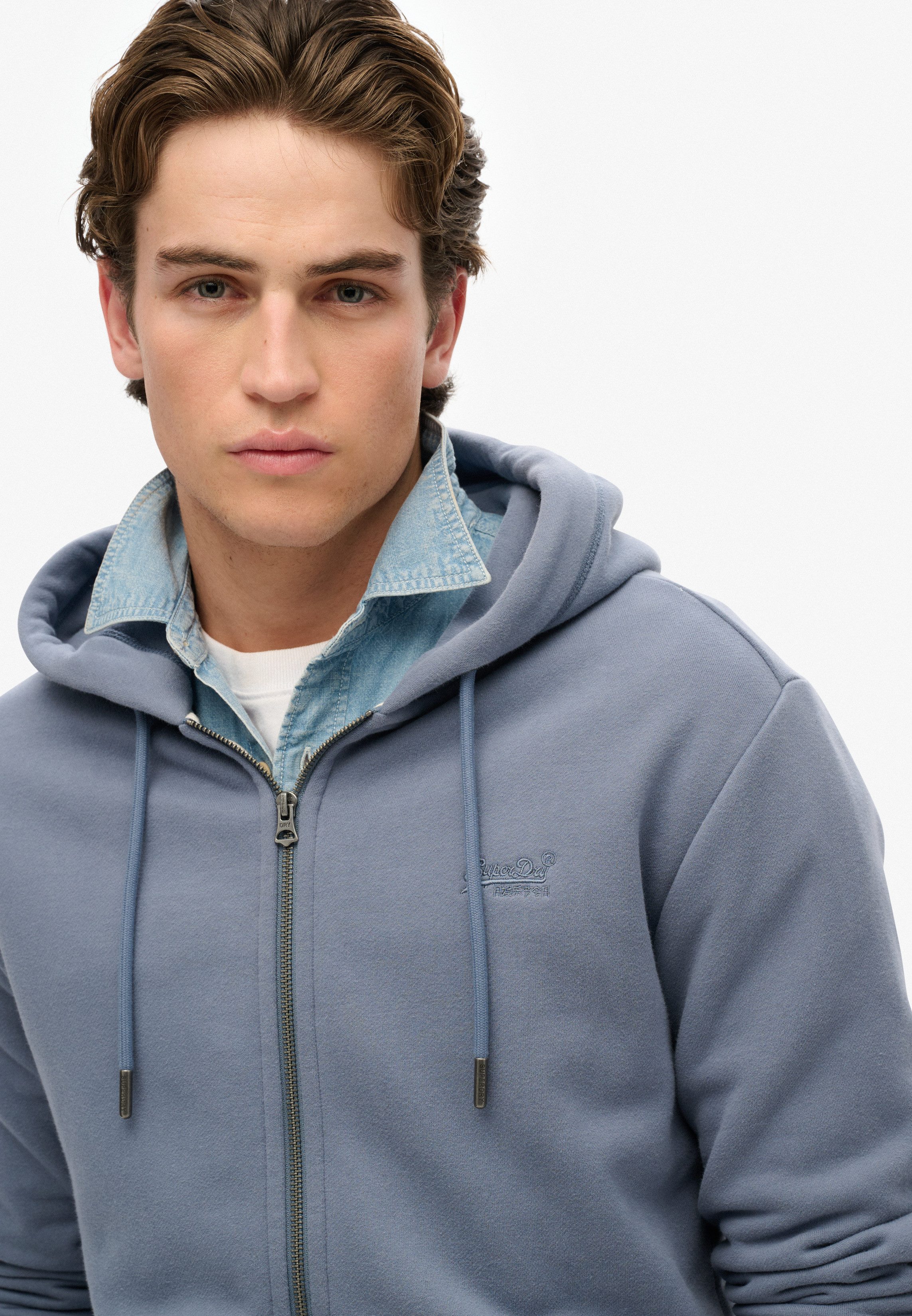 Superdry Kapuzensweatjacke ESSENTIAL LOGO ZIP HOODIE HB Baumwollmischung, slim fit – Bild 3 von 5