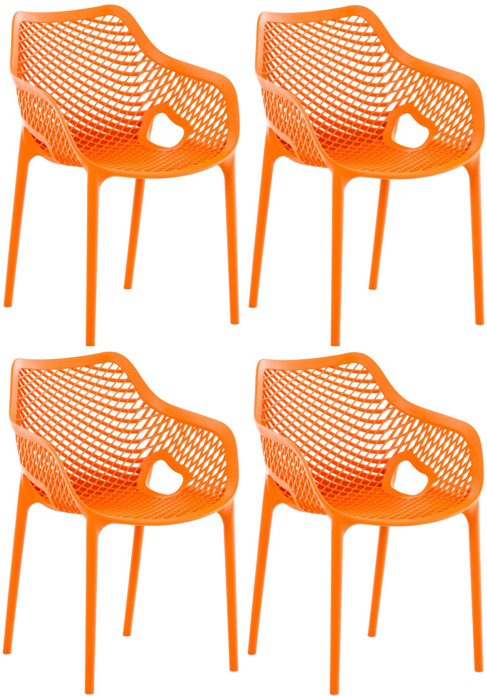 CLP Gartenstuhl Air XL (4er Set), Outdoor-Stühle, mit Wabenmuster orange