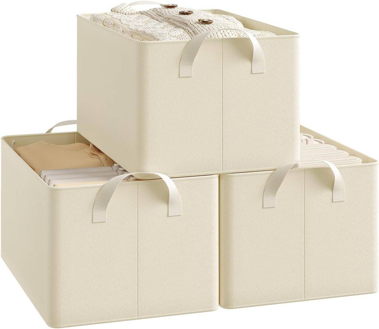 Woltu Aufbewahrungsbox (3 St), Aufbewahrungswürfel Stoff, mit Griffen, falt günstig online kaufen