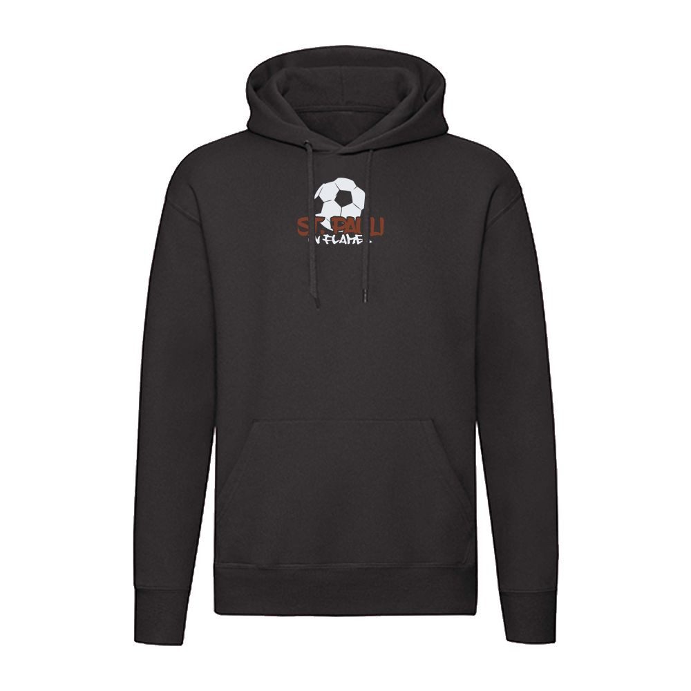 G-graphics Hoodie St. Pauli in flames – Feuer-Fussball – mit Front- & Backprint Unisex Pullover mit einem Motiv für den echten Fan
