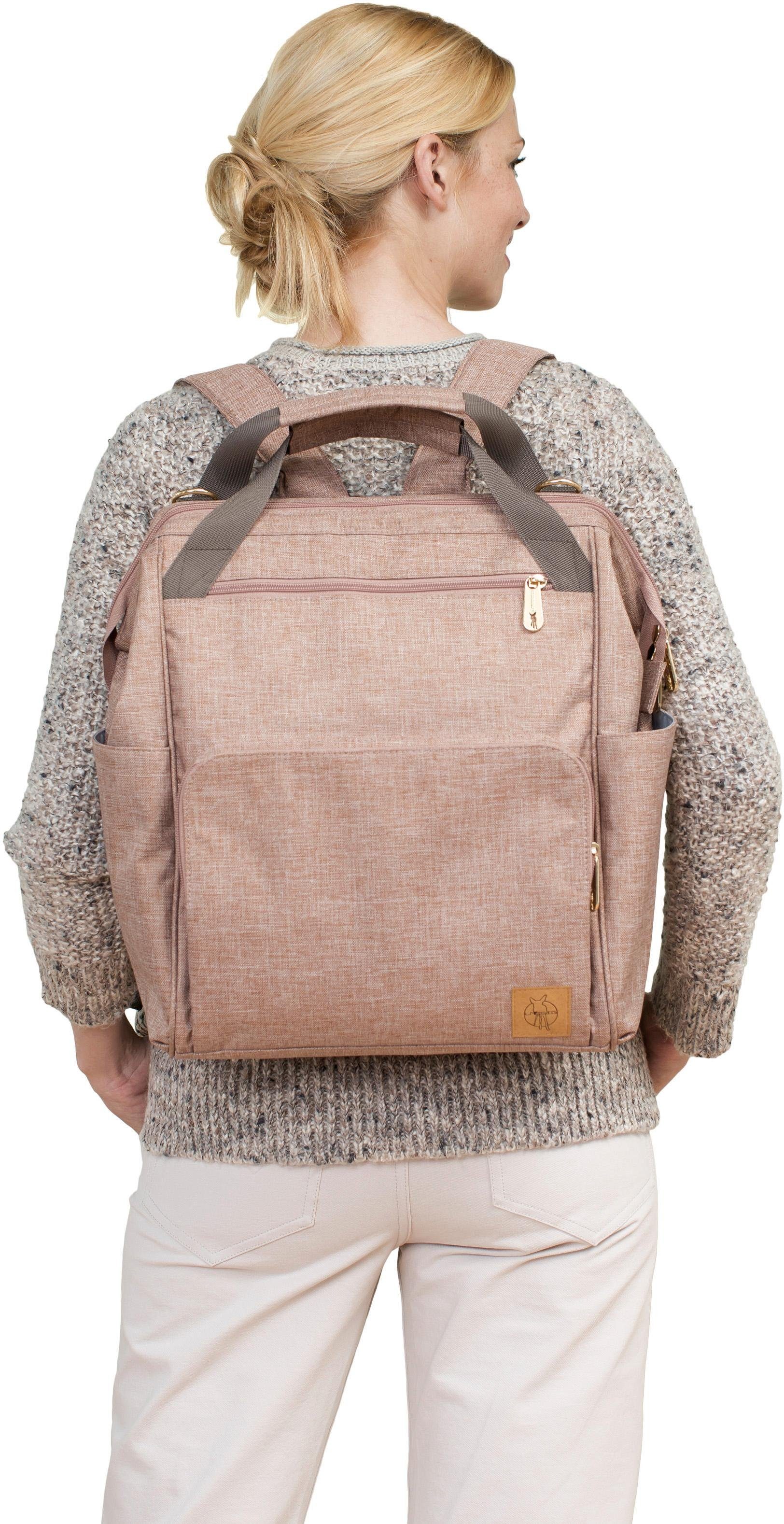 LÄSSIG Wickelrucksack Glam, Goldie, Backpack Rose, PETA-approved vegan