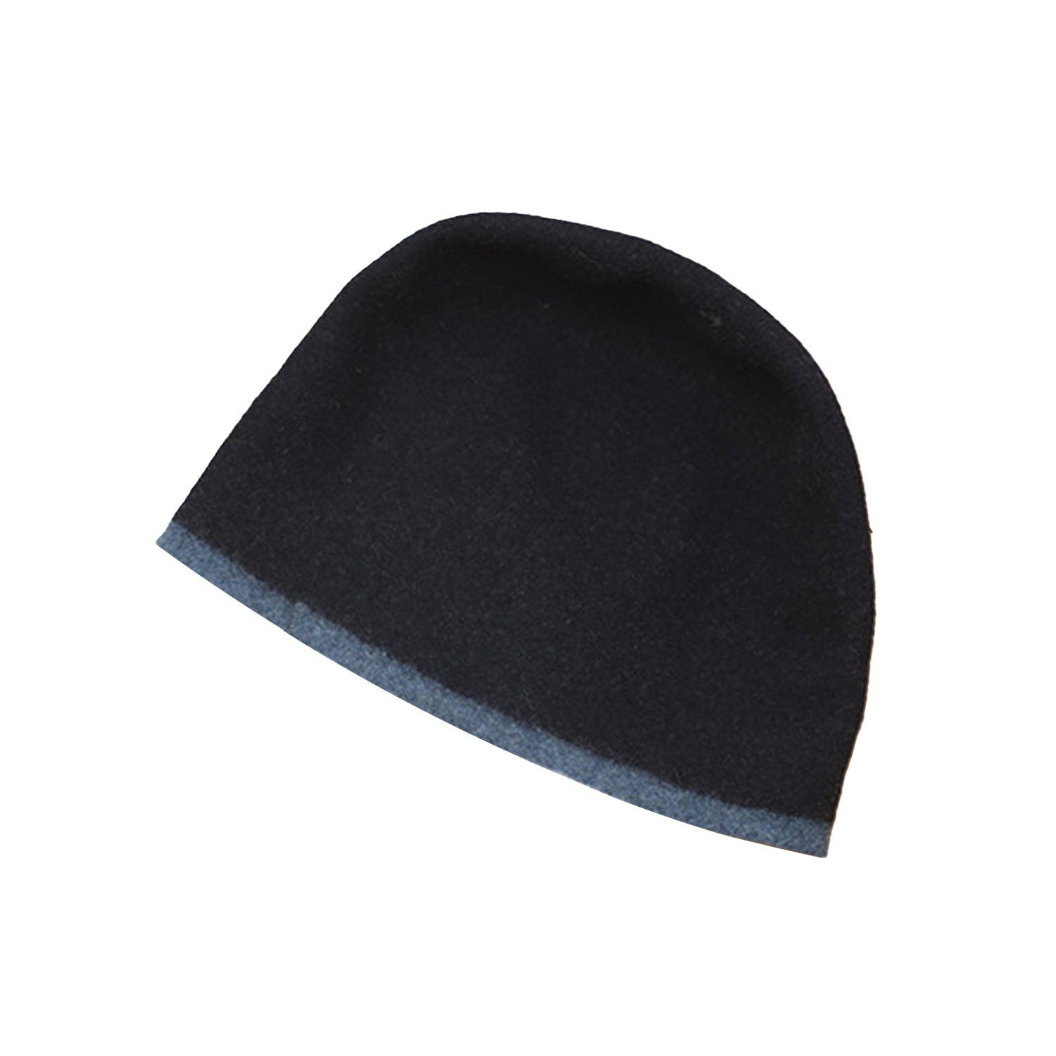 MAGICSHE Beanie Damen Lässige Beanie Mütze Wintermütze Slouch Style aus 100% Kaschmir Schwarz