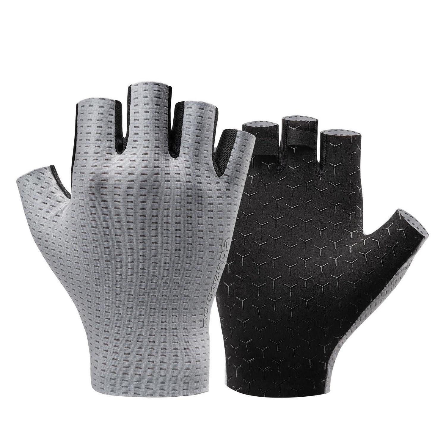 LuxusKollektion Fahrradhandschuhe Fahrradhandschuhe Fingerlos Sommer Grau (1-St)