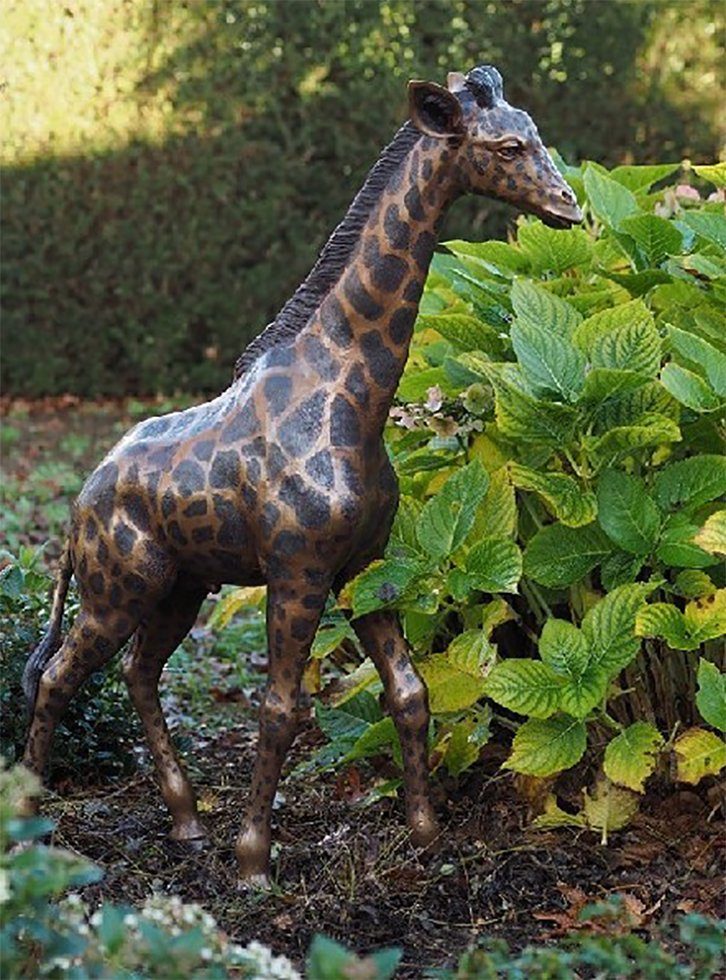 Bronze Bronze-Skulptur Giraffe, IDYL Gartenfigur IDYL