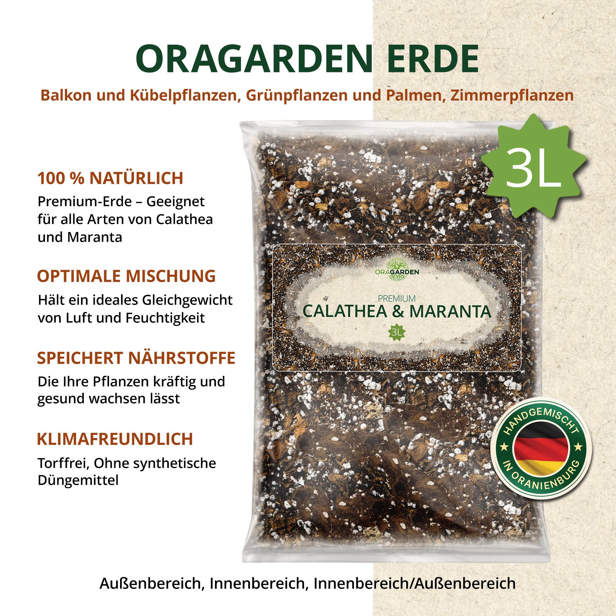 OraGarden Gartenbau-Substrat Calathea & Maranta Erde, mit Wurmhumus – Bild 4 von 5