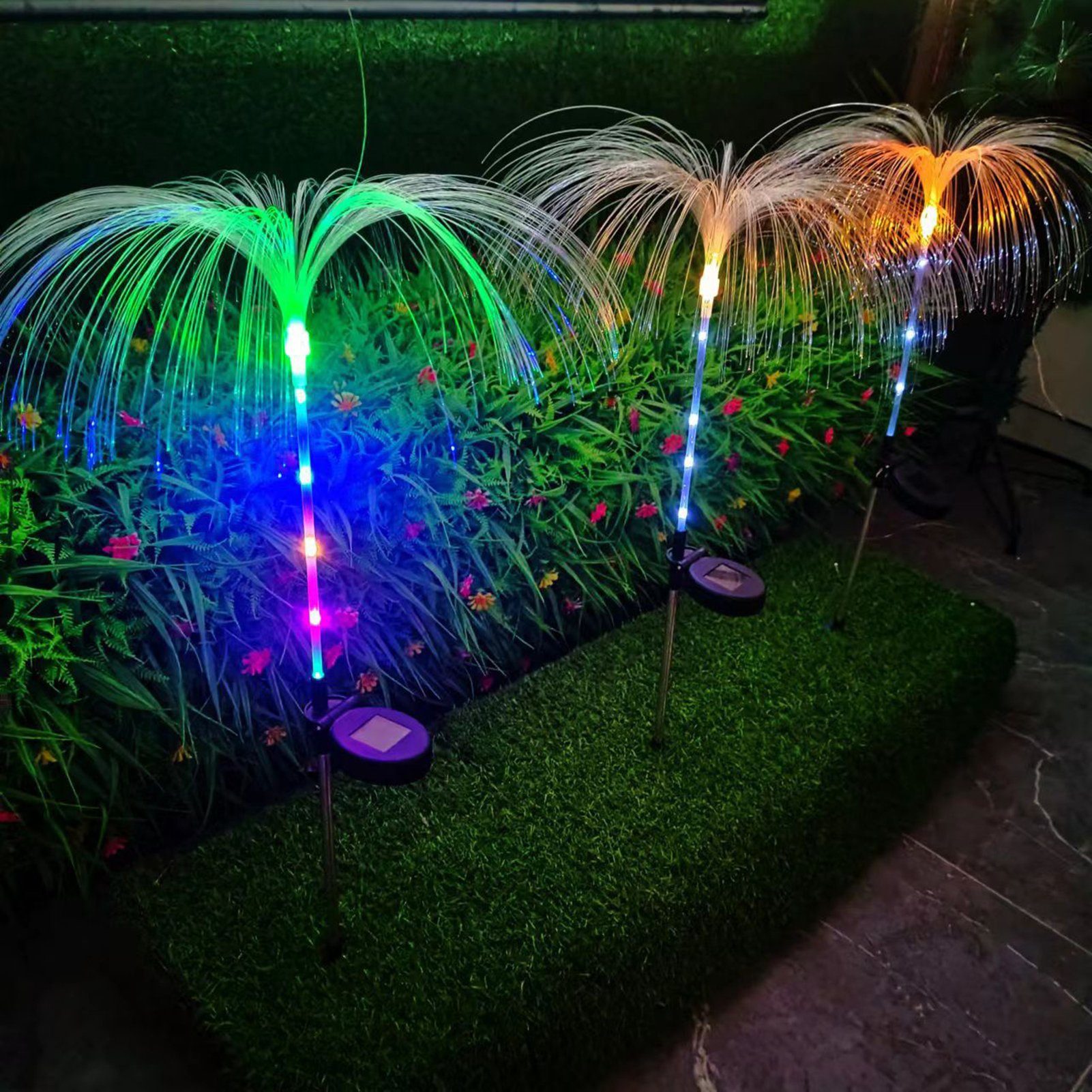 Rutaqian LED Solarleuchte Außen Colorful Gärten, Farbe IP65 warmes Solarlampe Licht, Wasserdicht Licht LED Garten, Light wechselbar, für für Tageslichtweiß, Solarleuchten