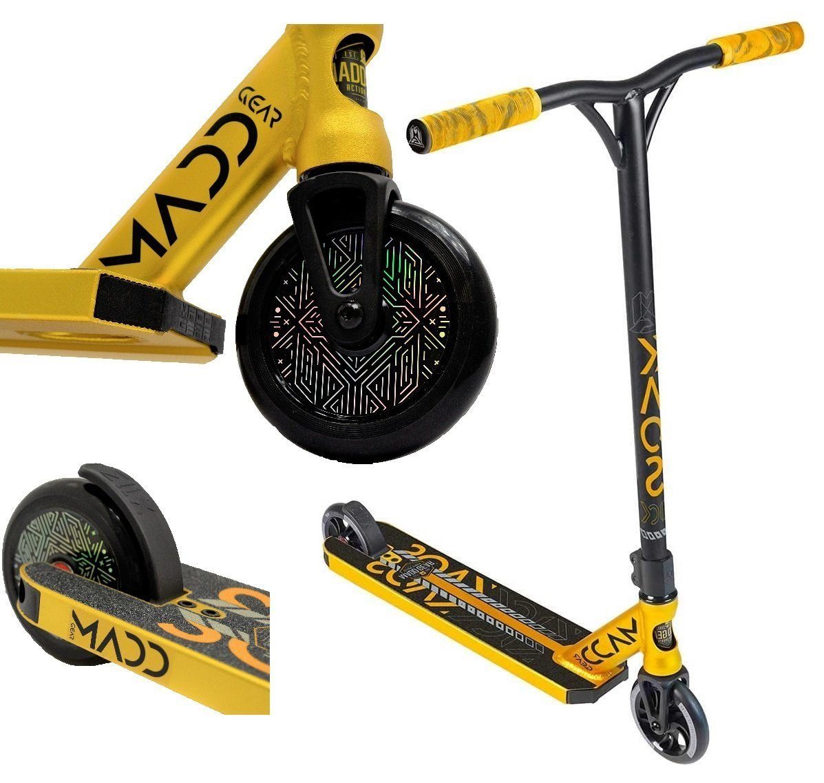 Madd Stuntscooter MGP Madd Gear Kick Kaos Stunt-Scooter H=84cm schwarz / gold V2