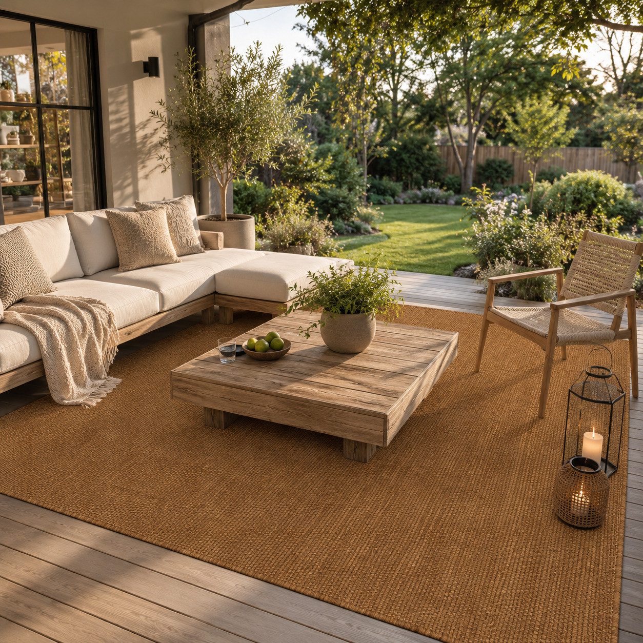 Snapstyle Outdoorteppich In- & Outdoor Flachgewebe Teppich Porto Meliert, Rechteckig, Höhe: 6 mm
