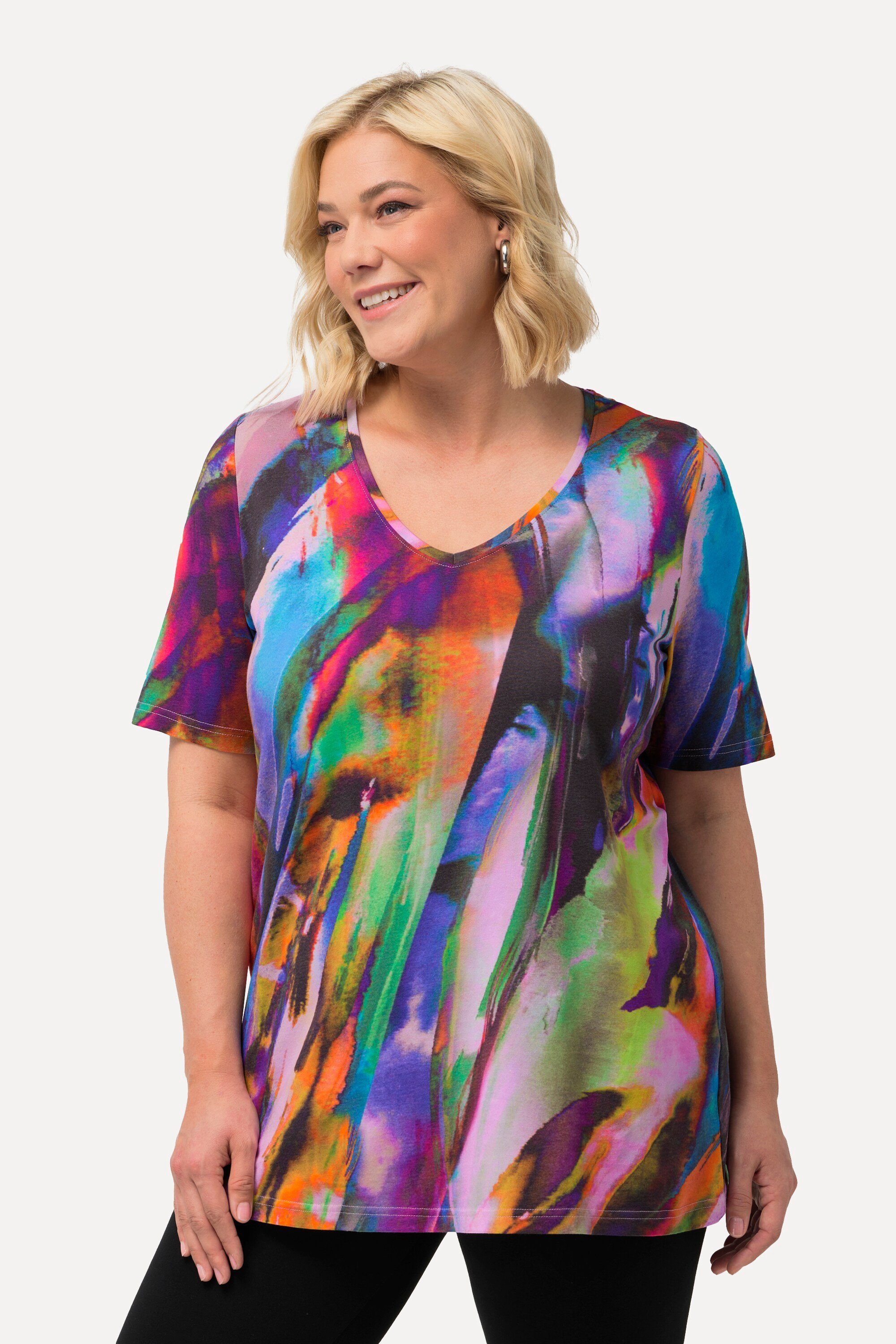 Ulla Popken Longshirt Longshirt farbiger Druck günstig online kaufen