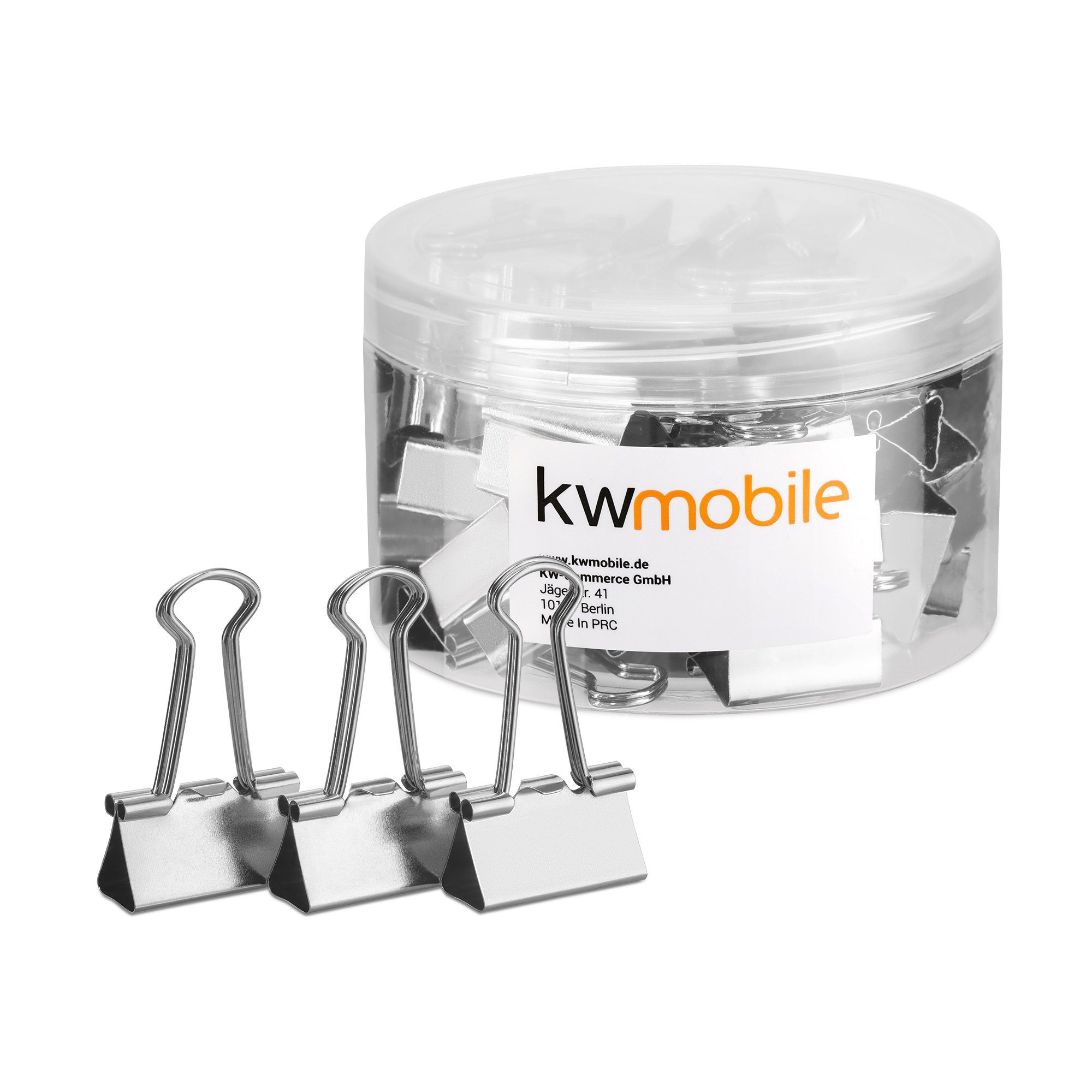 kwmobile Büroklammer 50x Foldback Klammern Set - 25mm - Vielzweckklammer Büro Clips