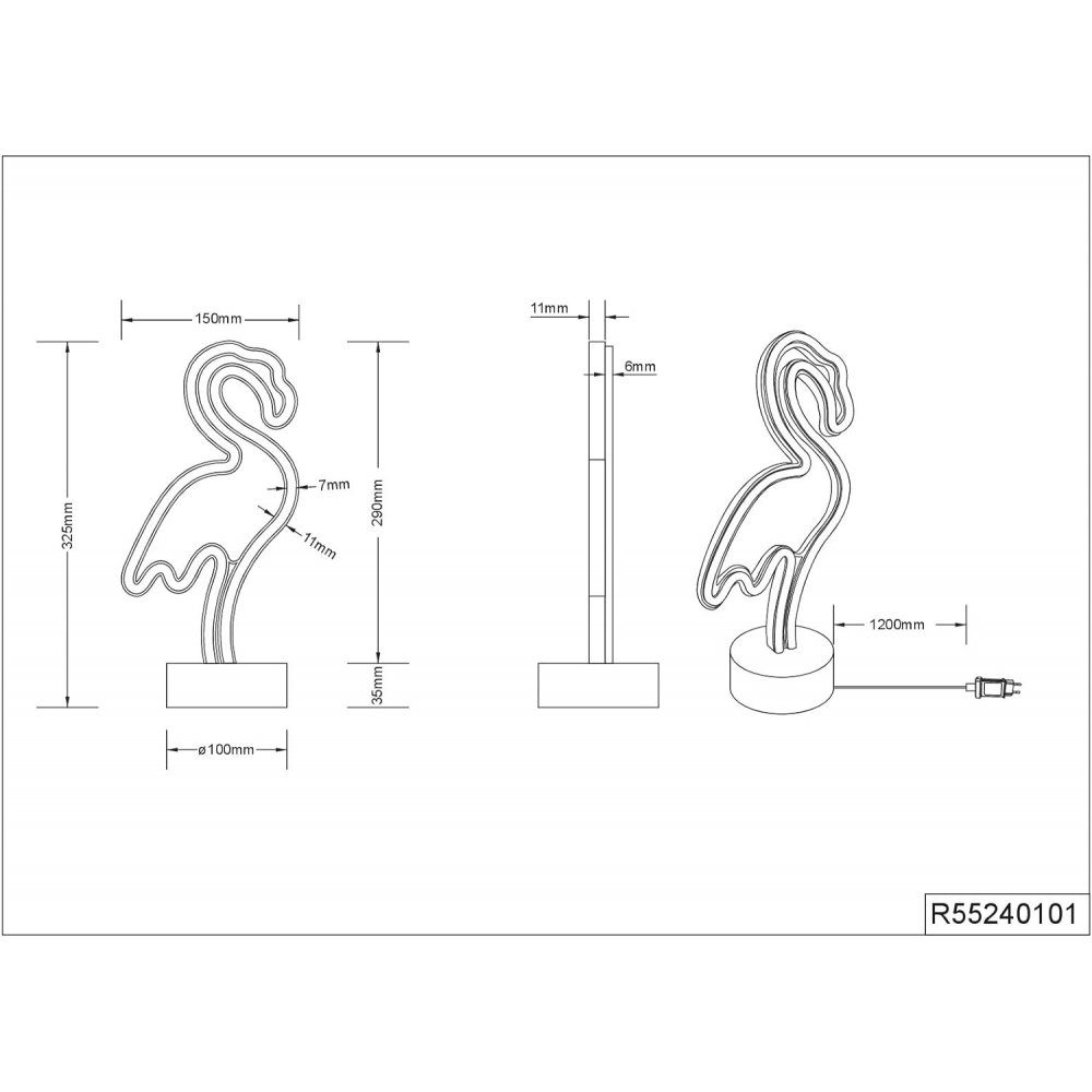 LED Leuchten 1W Tischleuchte weiß FLAMINGO Tischleuchte Reality R55240101