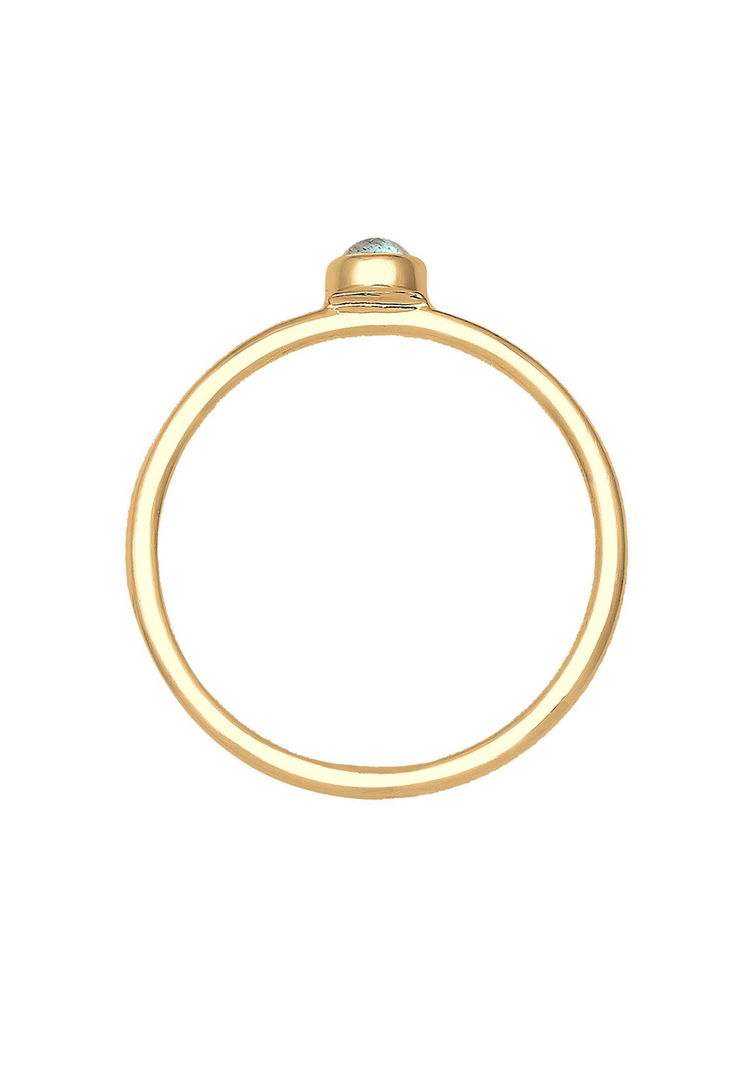 Elli Verlobungsring Labradorit Grau 925 Sterling Silber vergoldet