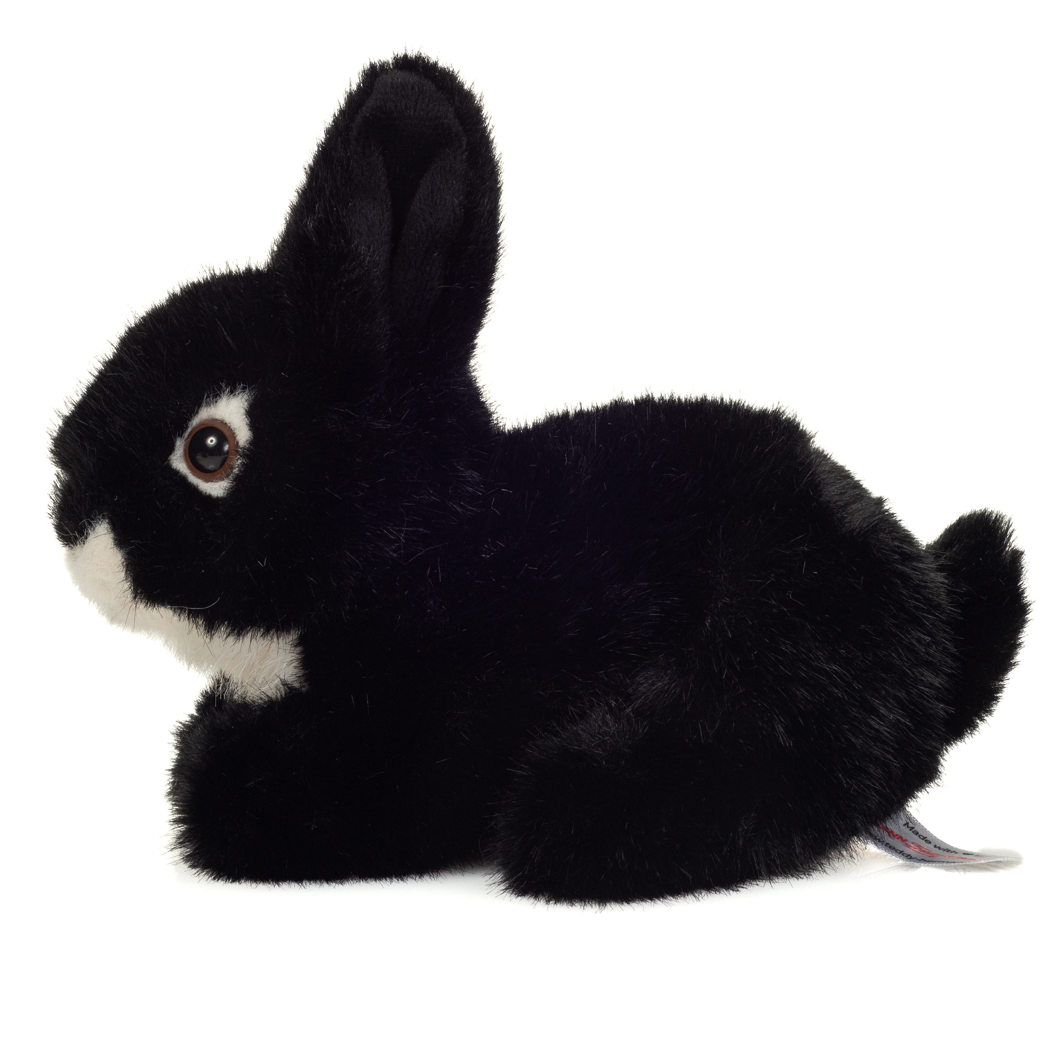 Teddy Hermann® Kuscheltier Hase, sitzend, schwarz, 17 cm, zum Teil aus recyceltem Material