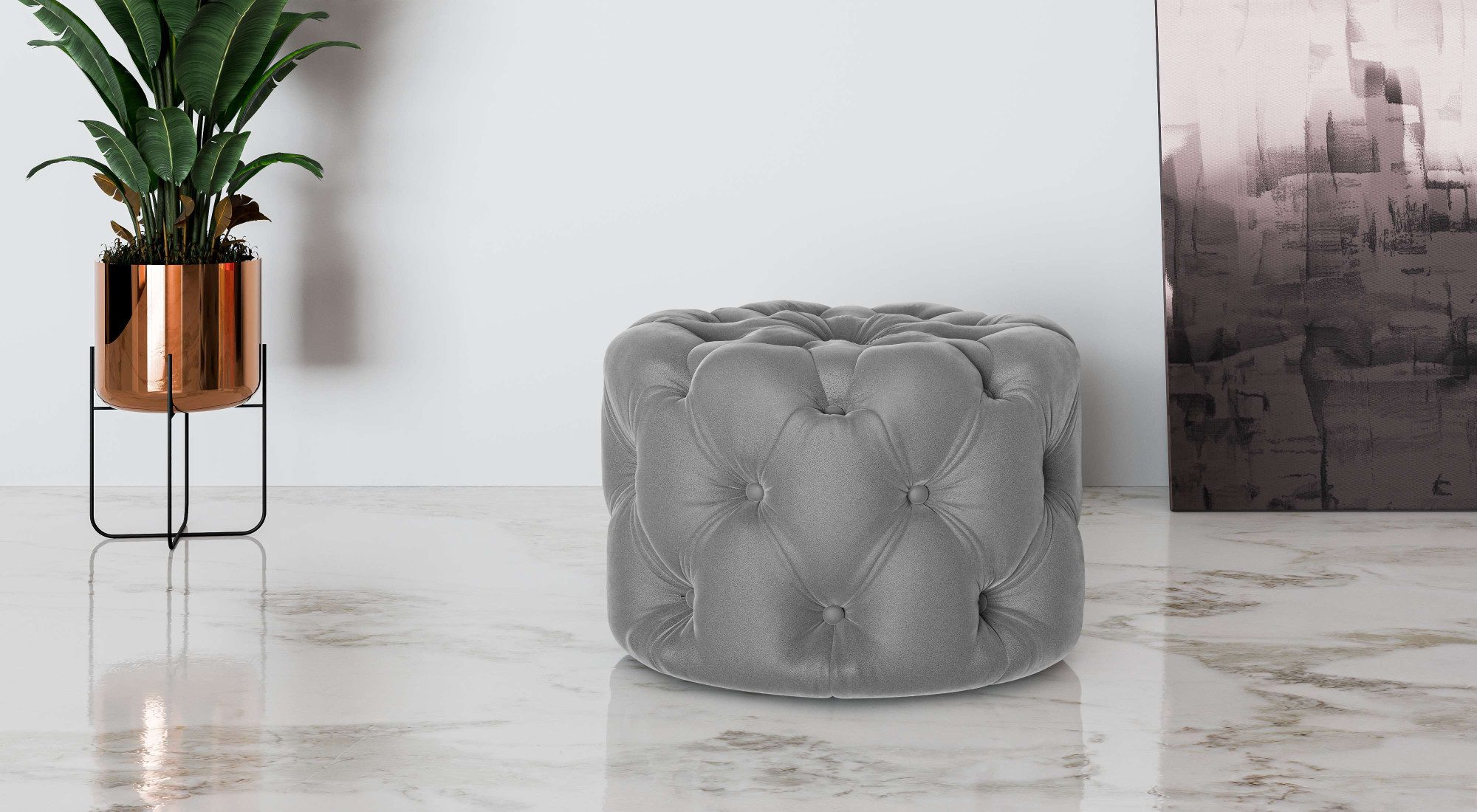 Places of Style Hocker FOLLINA, Polsterhocker günstig online kaufen