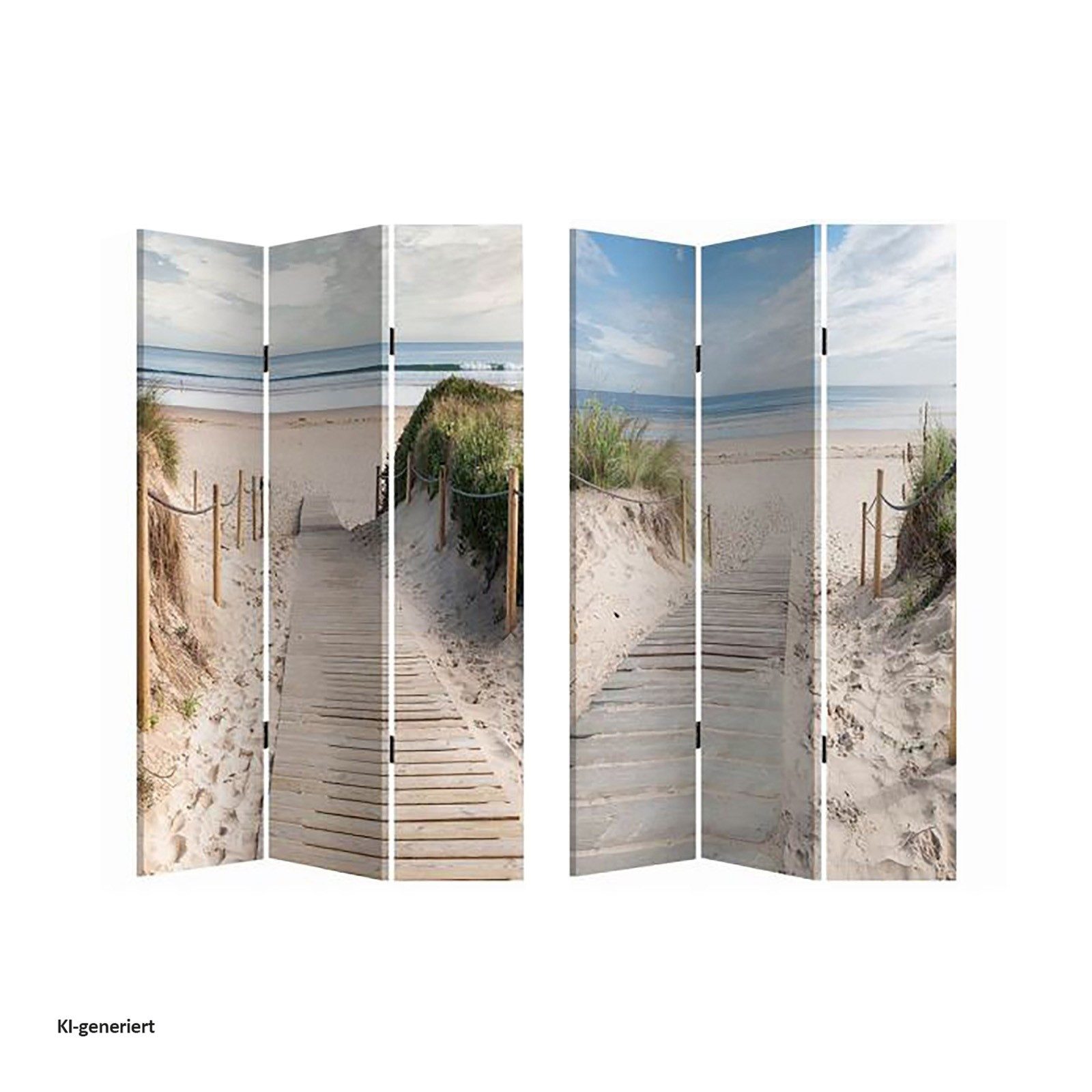 HTI-Line Paravent Paravent Beach 2 (Stück, 1 St., 1 Paravent), Raumteiler Sichtschutz Trennwand