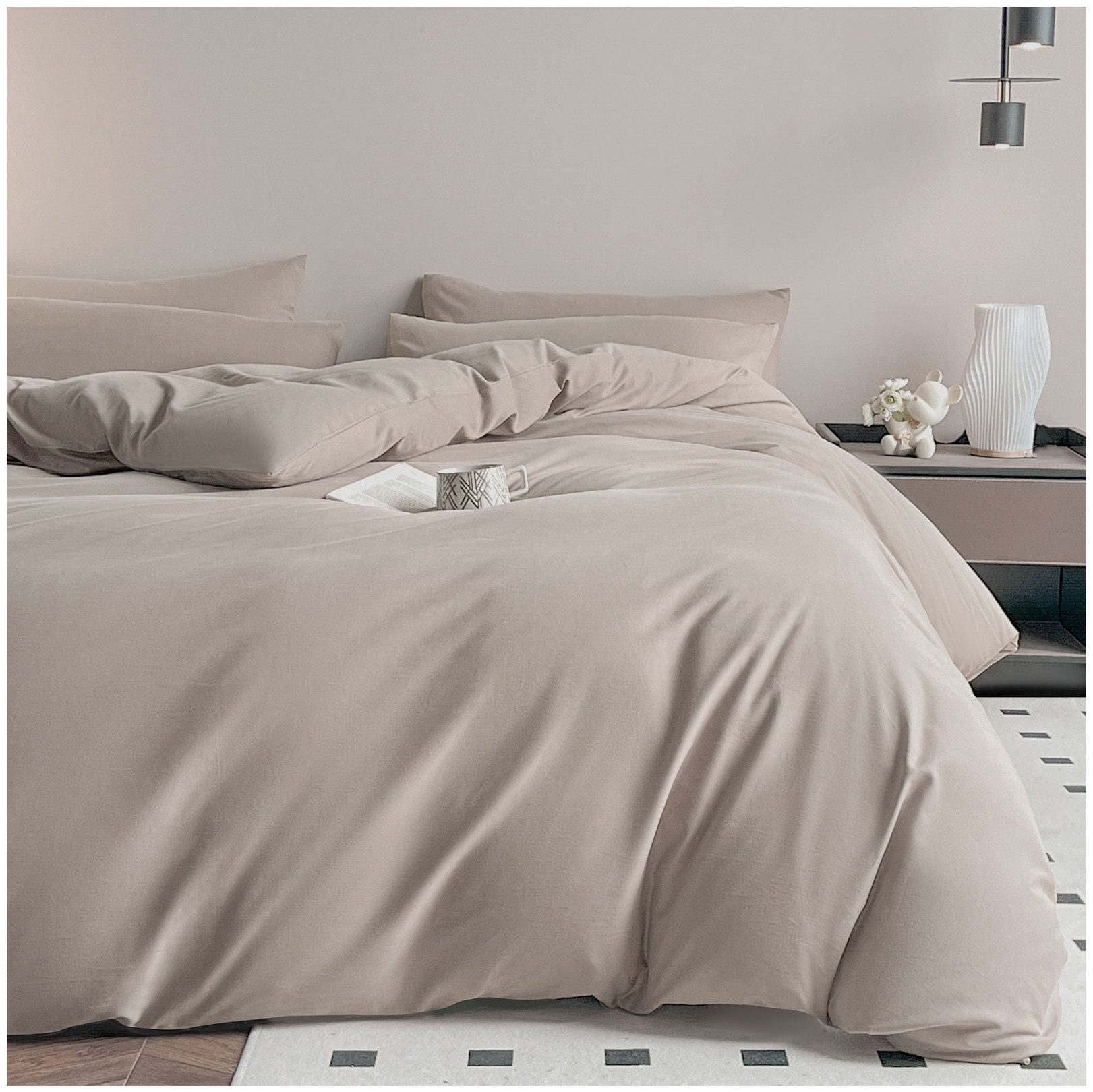 KEAYOO Bettwäsche Biber Bettwäsche, 2 teilig, Einfarbige Biber Warm Bettwäsche mit Reißverschluss für Winternächte