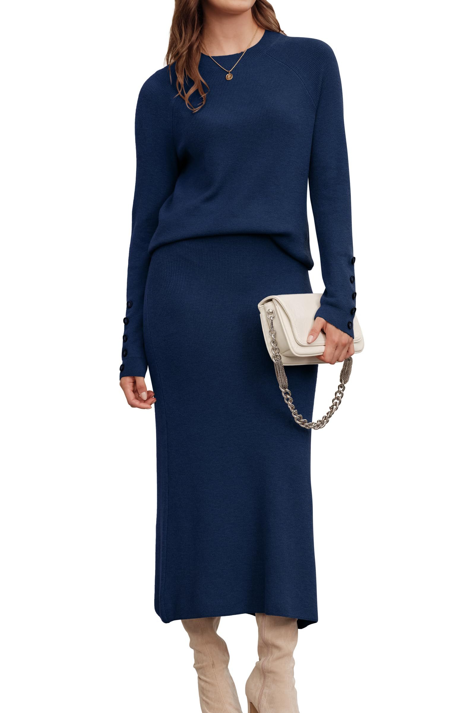 Arach&Cloz Top & Rock Arach&Cloz Damen Pullover 2-teiliges Wollmischung Lan günstig online kaufen