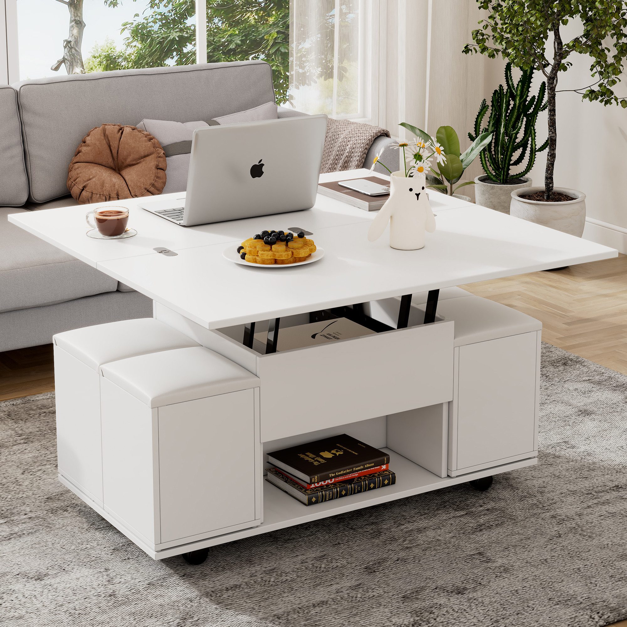 MODFU Couchtisch Anhebbarer Multifunktionstisch (Satztisch, Wohnzimmertisch günstig online kaufen