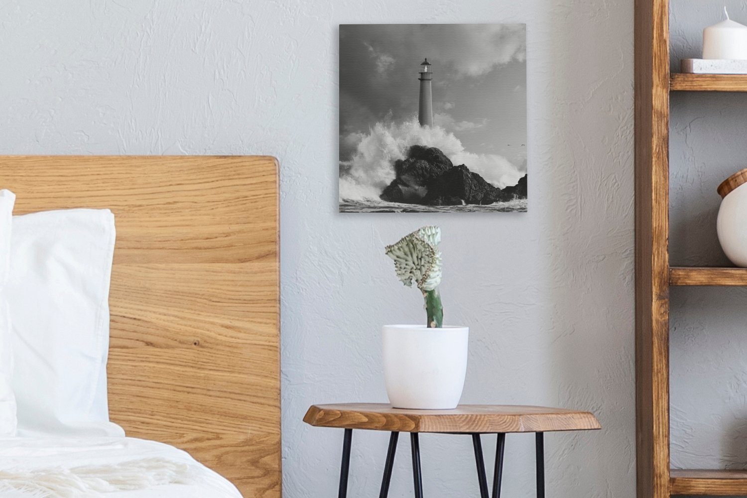 OneMillionCanvasses® Leinwandbild St), Stein, für - Schlafzimmer Leuchtturm - Wohnzimmer Bilder (1 Leinwand Golf