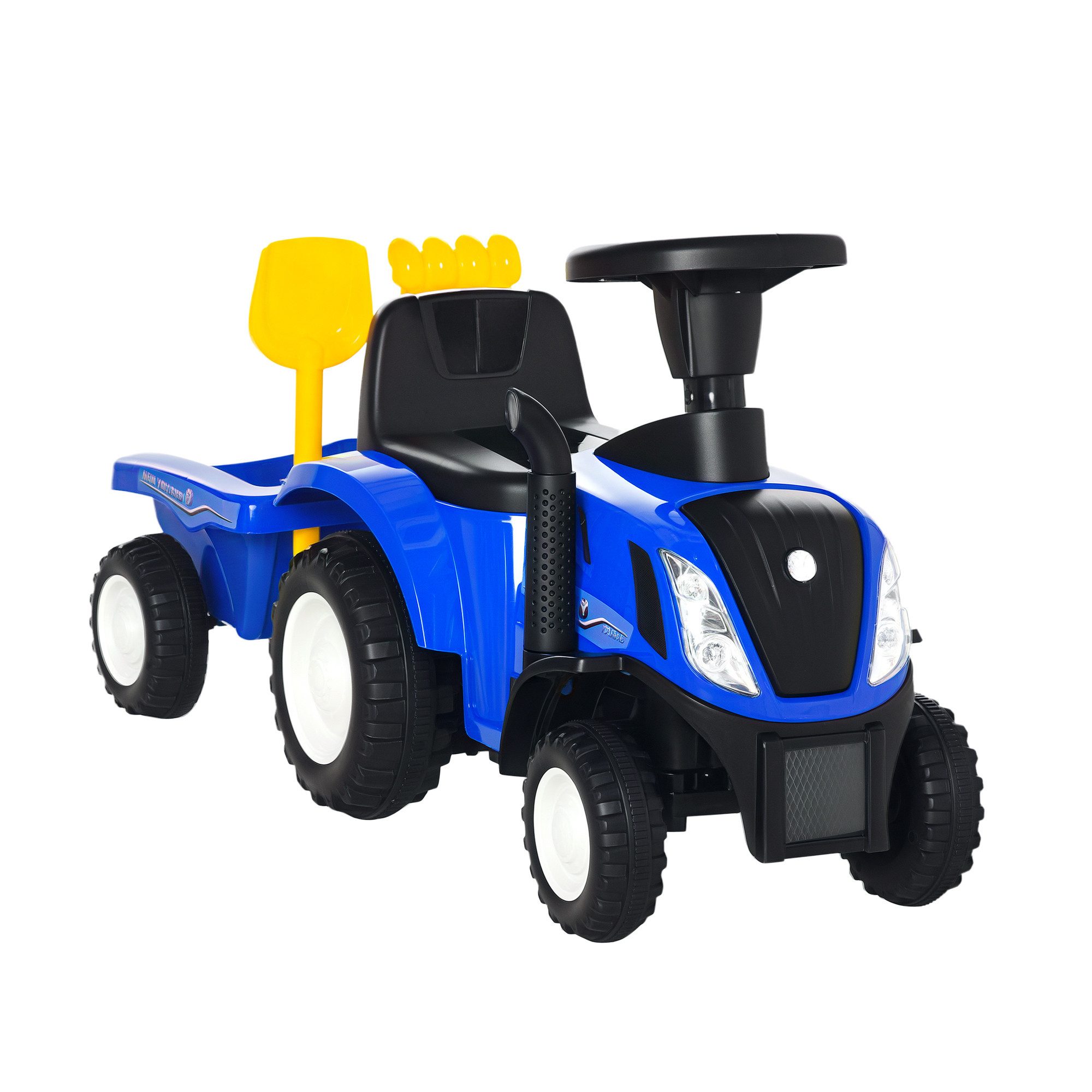 HOMCOM Rutscher Kinderfahrzeug klassische Auto Laufhilfe mit Hupe, (Kinderauto, 1-tlg., Kinder Rutschauto), Kunststoff Metall Blau 91 x 29 x 44 cm – Bild 2 von 5