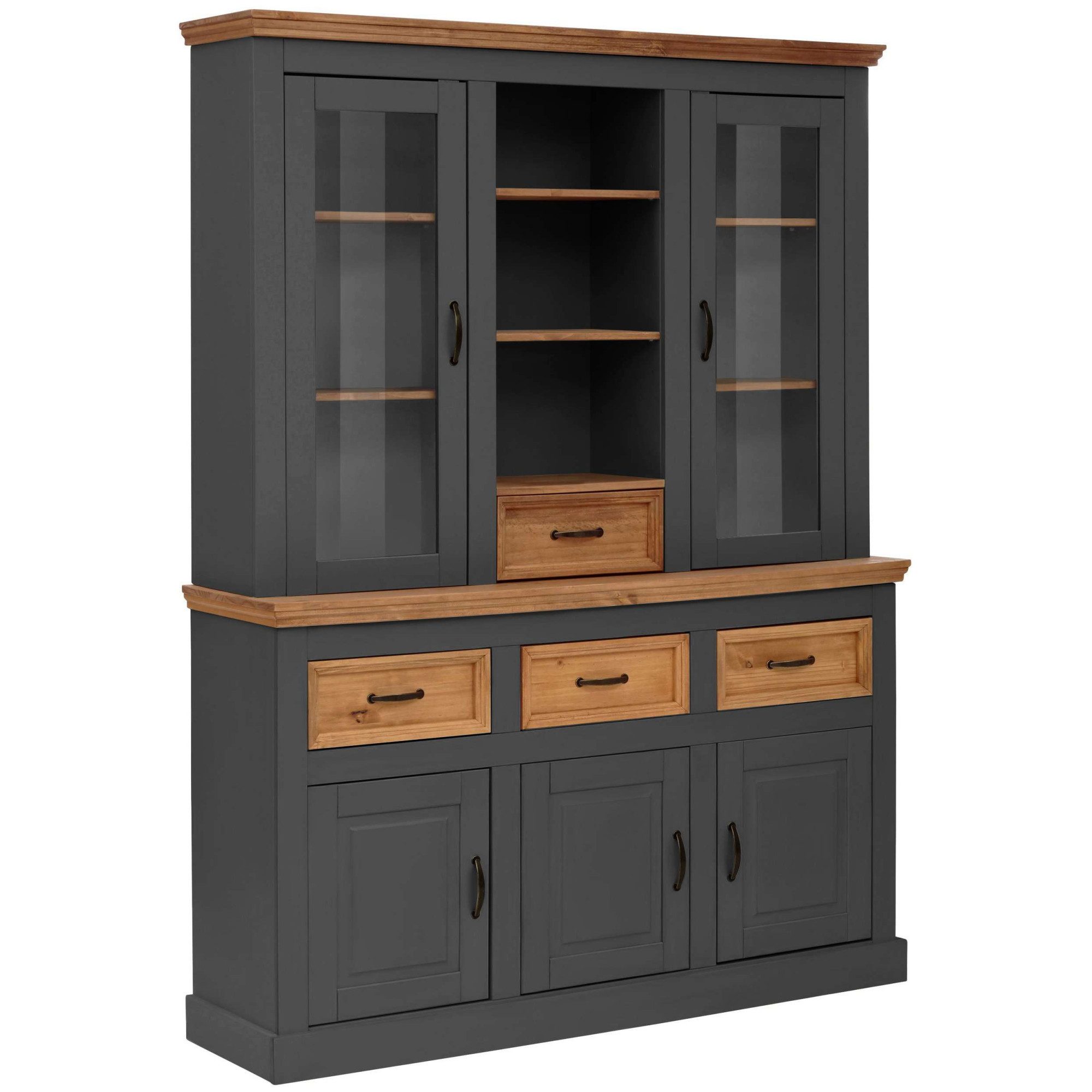 OTTO home Buffet Selma aus massivem Kiefernholz, mit Griffen aus antikisiertem Metall