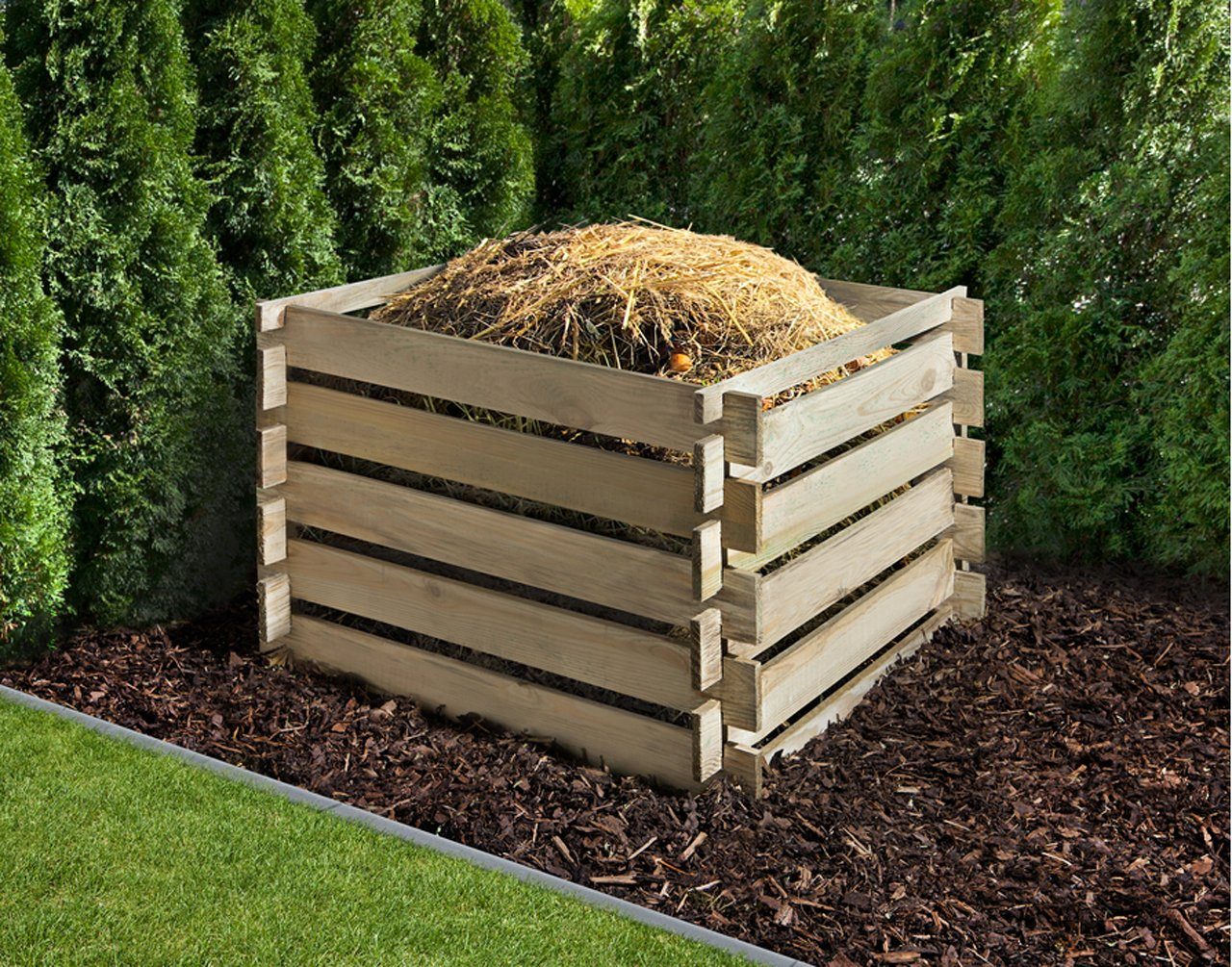 MegaHolz Komposter »Holzkomposter KDI grün 90x90x68 cm«, 550,8 l