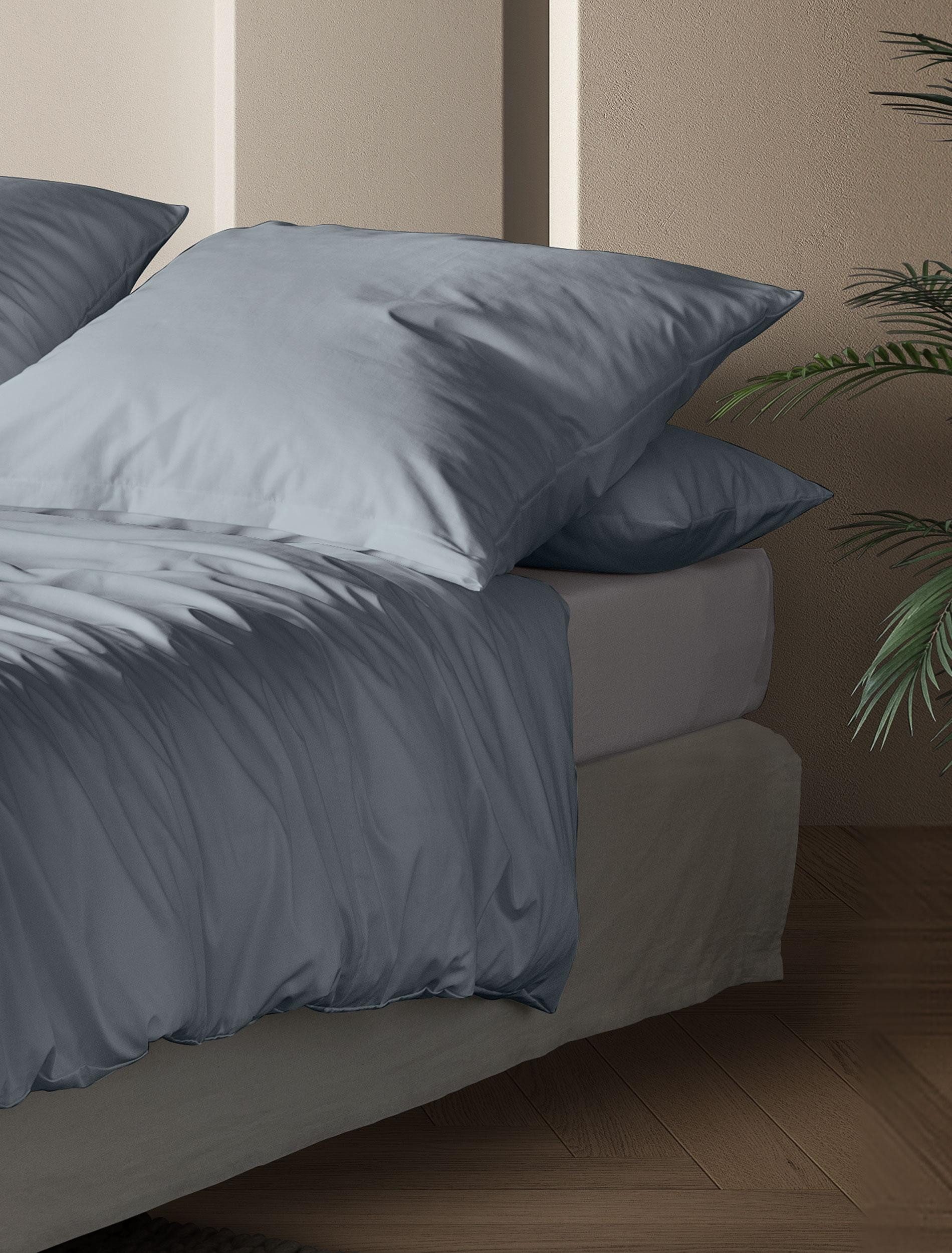 Irisette Bettwäsche Premium Satin Bettwäsche Paris, Mako-Satin, 2 teilig, hochwertige Uni Premium Bettwäsche mit Reißverschluss, 100% Baumwolle – Bild 3 von 3