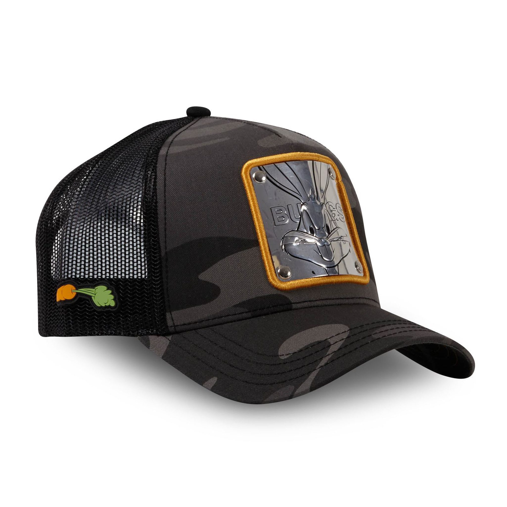 Capslab Trucker Cap CAPSLAB X LOONEY TUNES - Bugs Bunny Trucker Cap Dark Camo (Basecap, Basecap, Meshcap, Trucker Kappe) Camouflage Muster