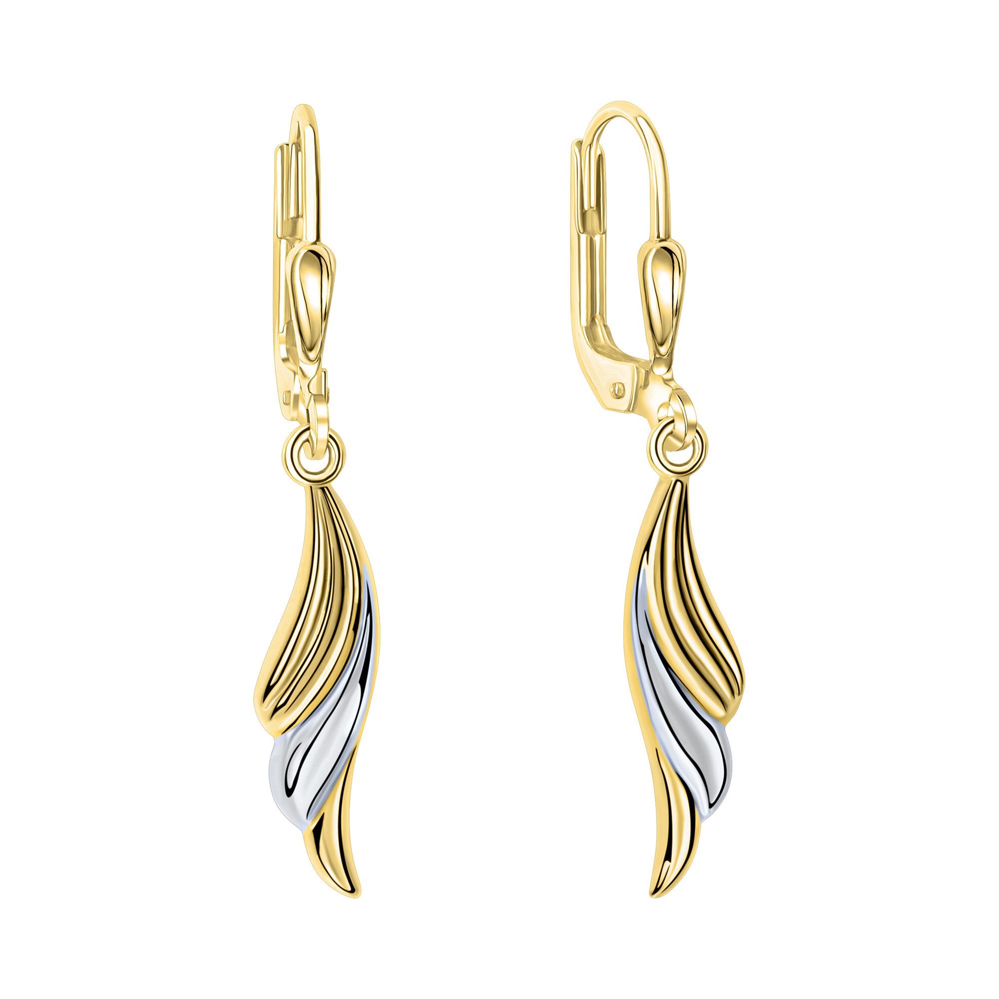 Paar Ohrhänger 333/- Gelbgold bicolor