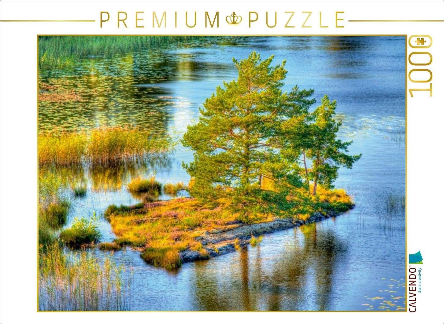 CALVENDO Puzzle CALVENDO Puzzle Sehnsucht Schweden - Insel mit Bäumen in  Schwedens größtem See - dem Vänern 1000 Teile Lege-Größe 64 x 48 cm Foto- Puzzle Bild von Mr.Mooseman, 1000 Puzzleteile