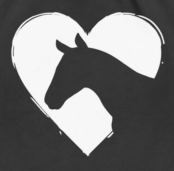 Shirtracer Turnbeutel Herz mit Pferdekopf, Pferd