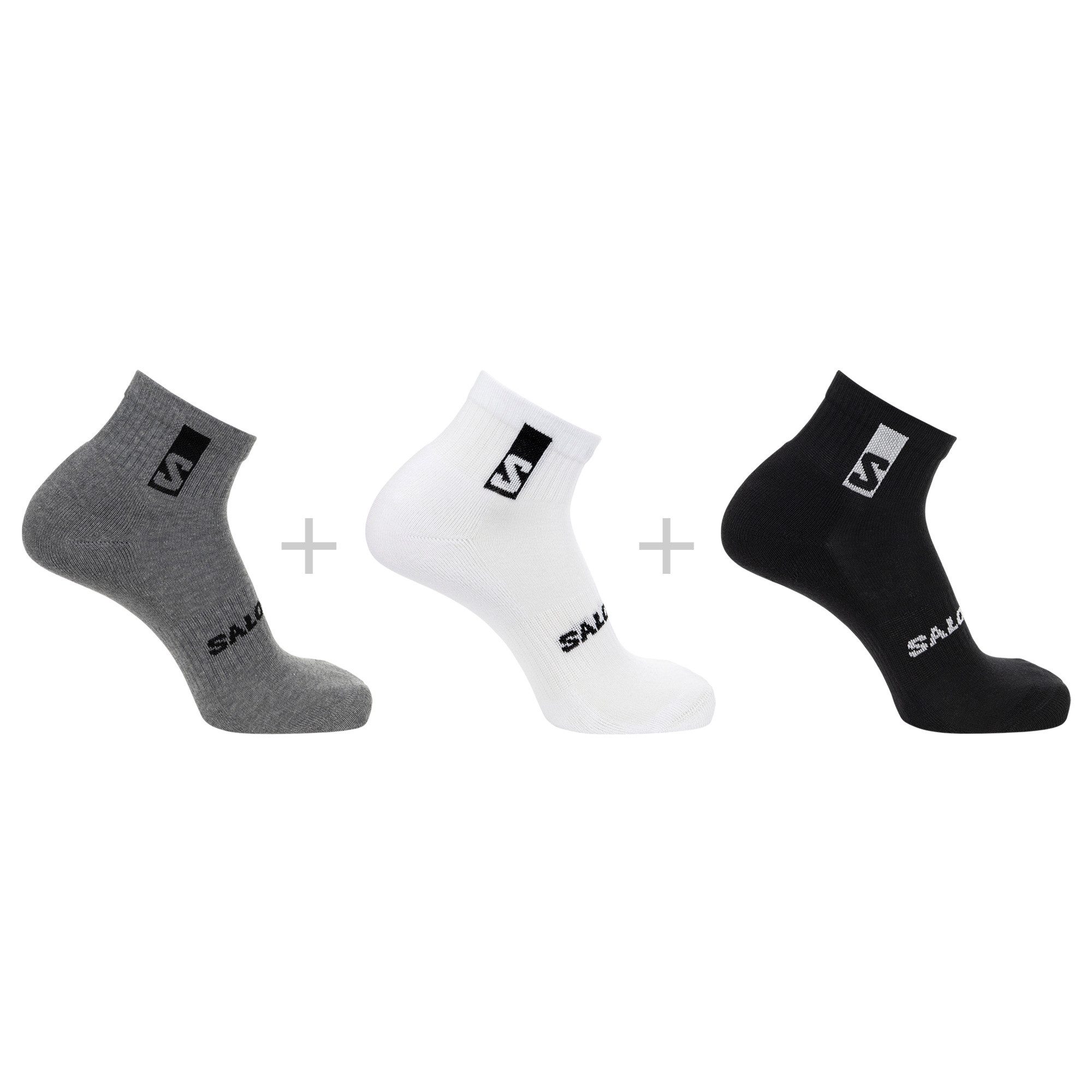 Salomon Socken EVERYDAY ANKLE 3-PACK für sportive Aktivitäten, aus Baumwolle, mit Elasthan
