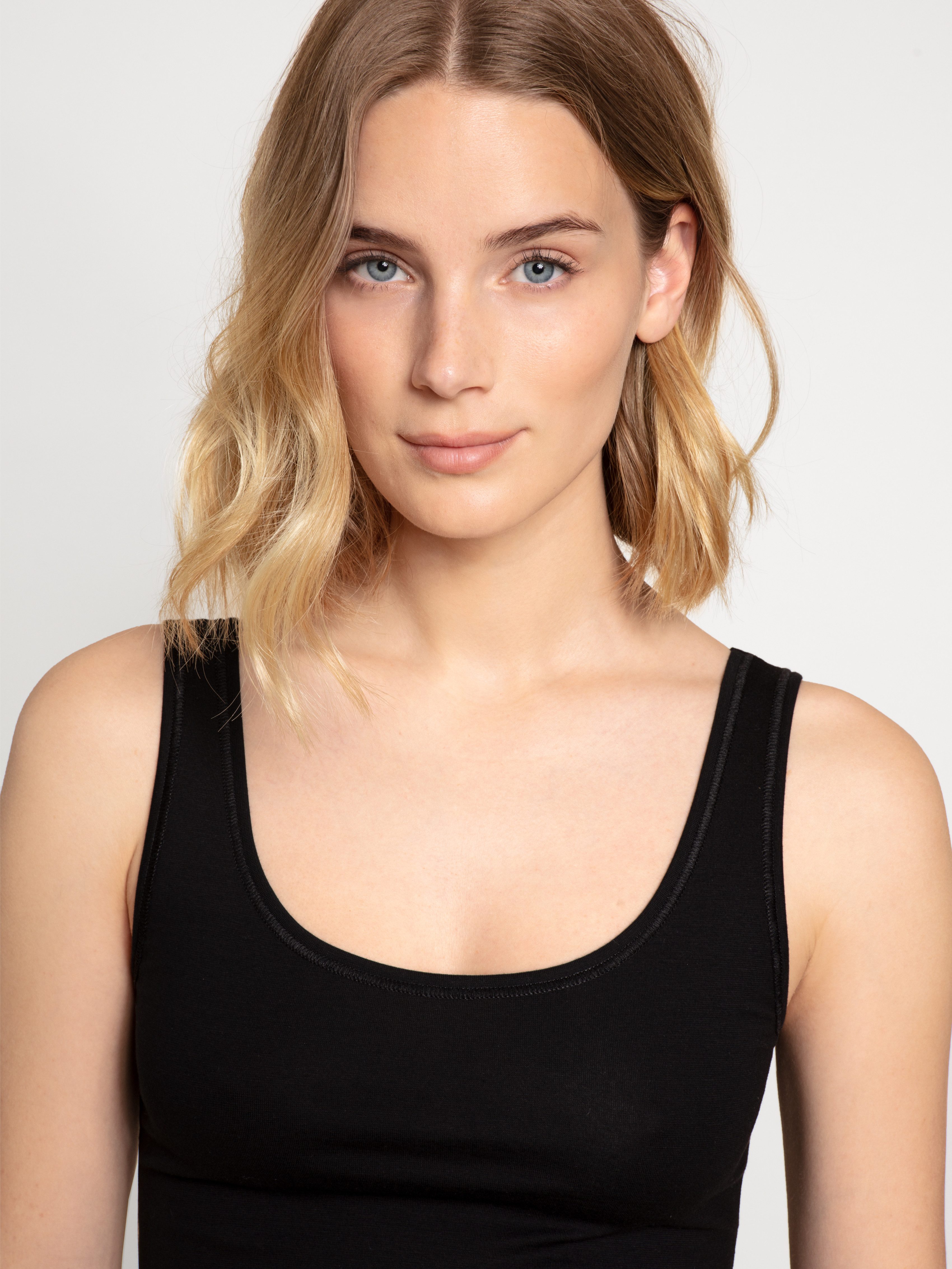 CALIDA Tanktop Natural Benefit (2er Pack) Rundhals-Ausschnitt, Single Jersey Qualität, elastisch, weich
