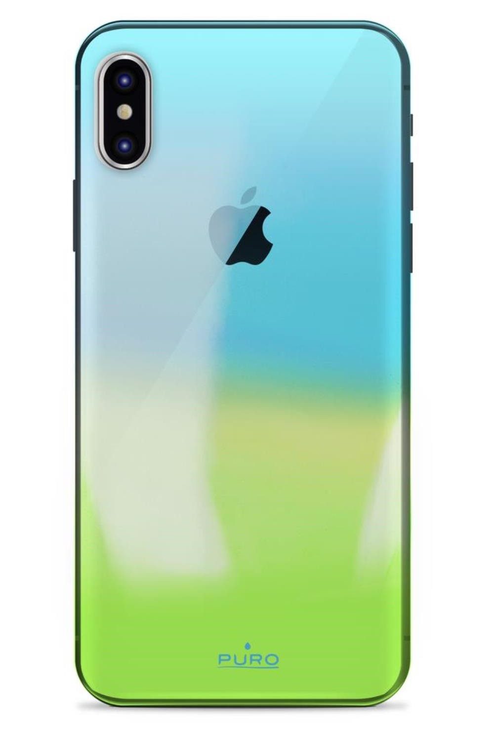 Puro Handyhülle Hologram Cover Case Schutz-Hülle Klar Farb-Verlauf, passend für Apple iPhone X / Xs transparentes Polycarbonat, Anti-Kratz
