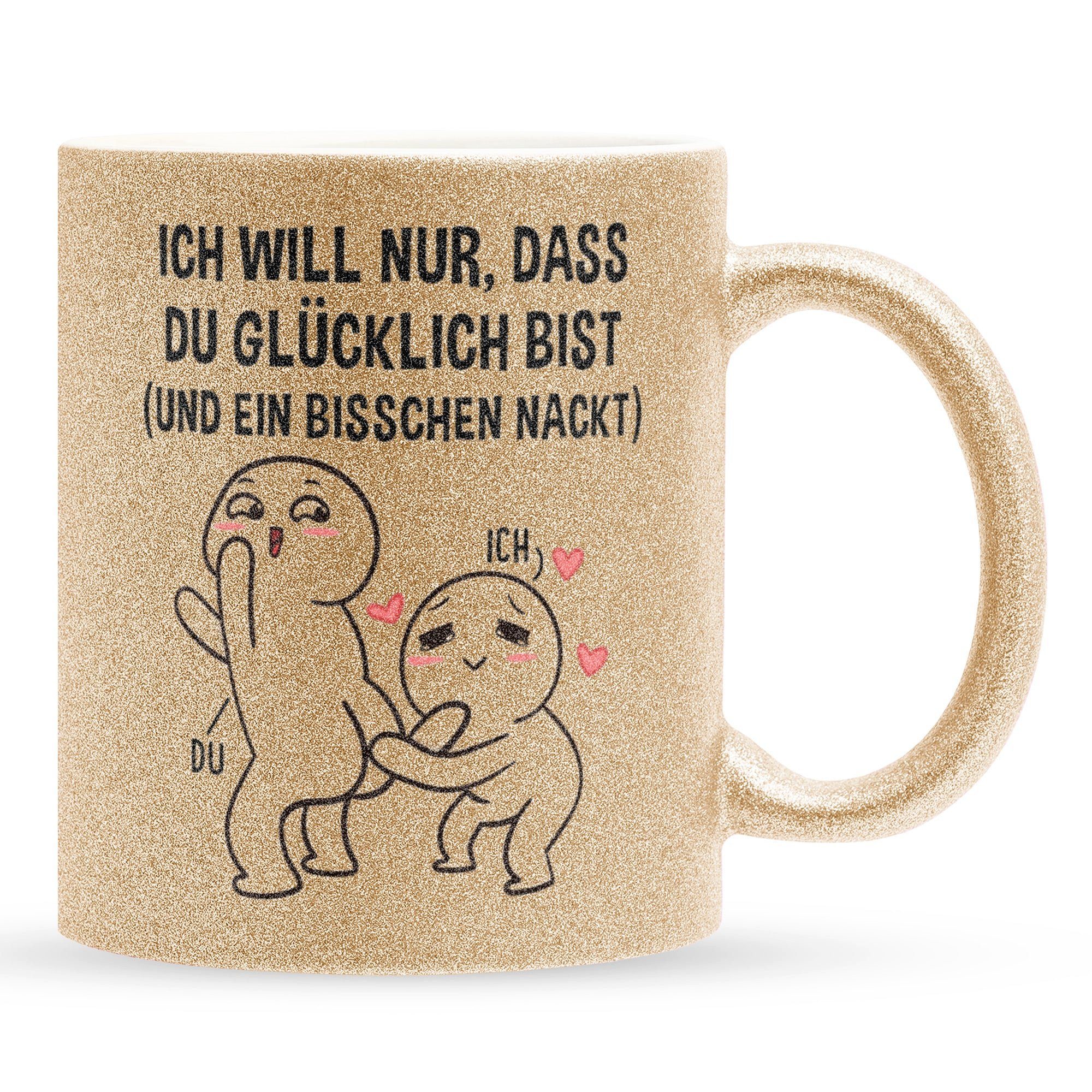 22Feels Tasse Jahrestag Geschenk Hochzeitstag Valentinstag Ehefrau Freundin Ehemann, Keramik, Glitzertasse, Made in Germany