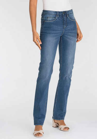 Arizona Gerade Jeans »Comfort-Fit« High Waist mit Kontrastnähten