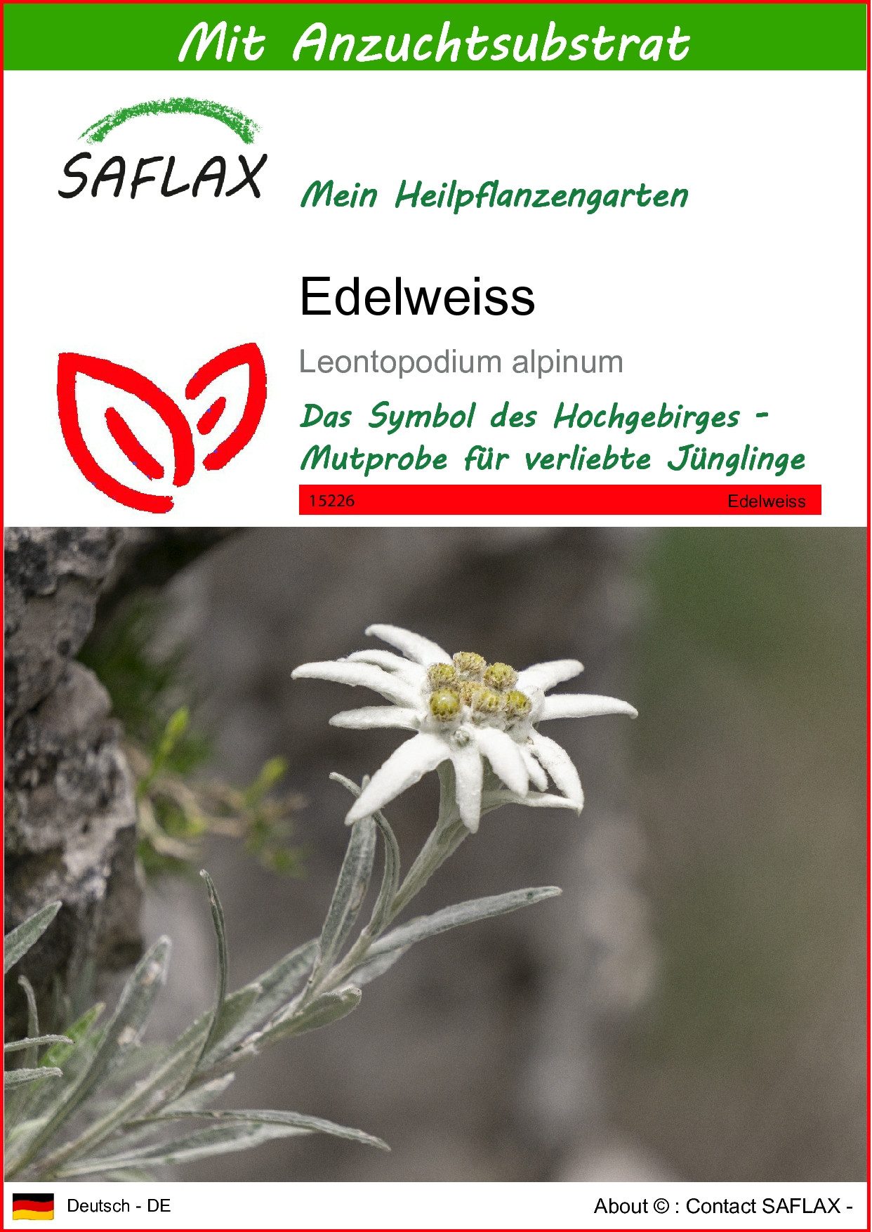 SAFLAX Blumensamen SAFLAX - Samen und Substrat - Edelweiss
