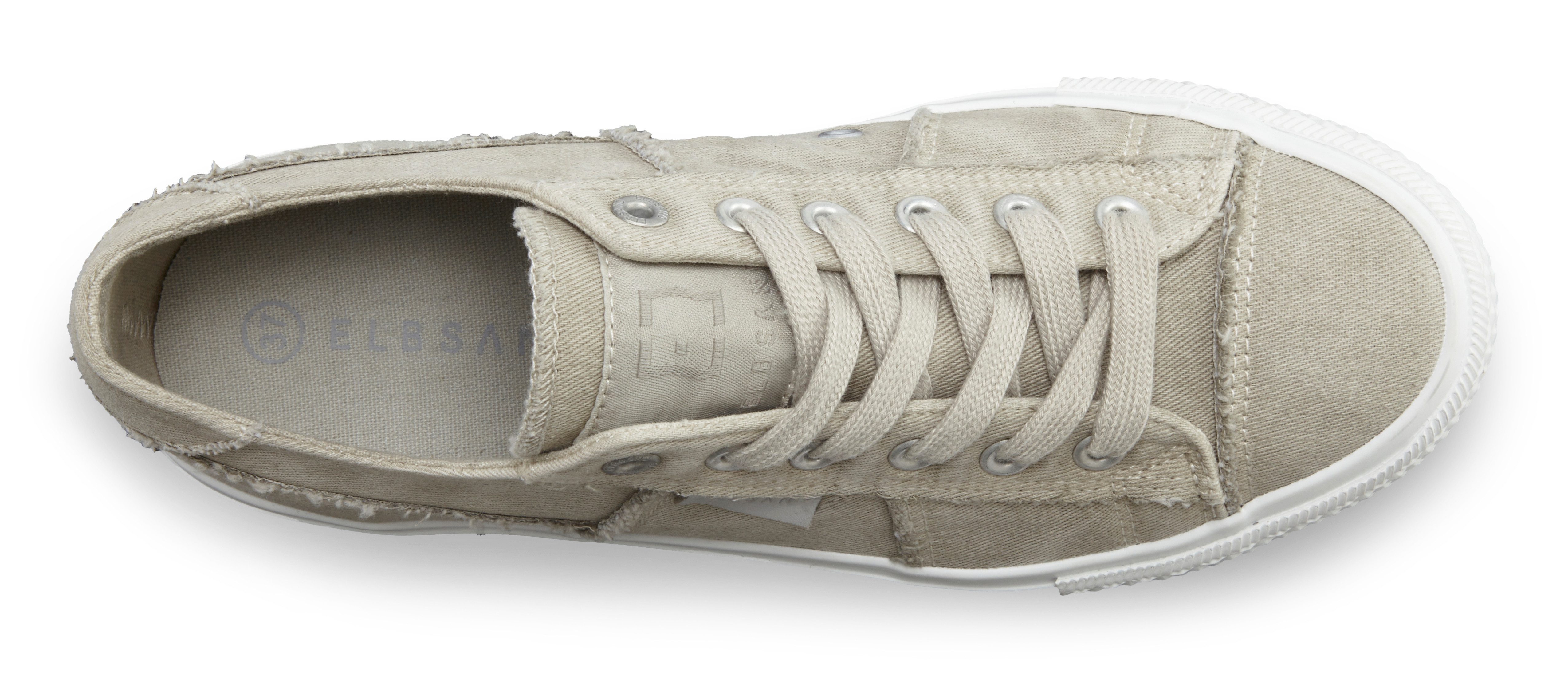 Elbsand Schnürschuh, Stoffschuhe, Textilschuhe, Turnschuh, Freizeitschuh Sneaker Schnürhalbschuh aus Textil in modernem Used-Look VEGAN