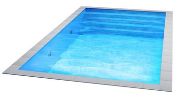 Poolomio Pool Styroporpool Set Basic - 700 x 350 x 150 cm - mit Innenfolie und Zubeh (Styropor Pool Bausatz)