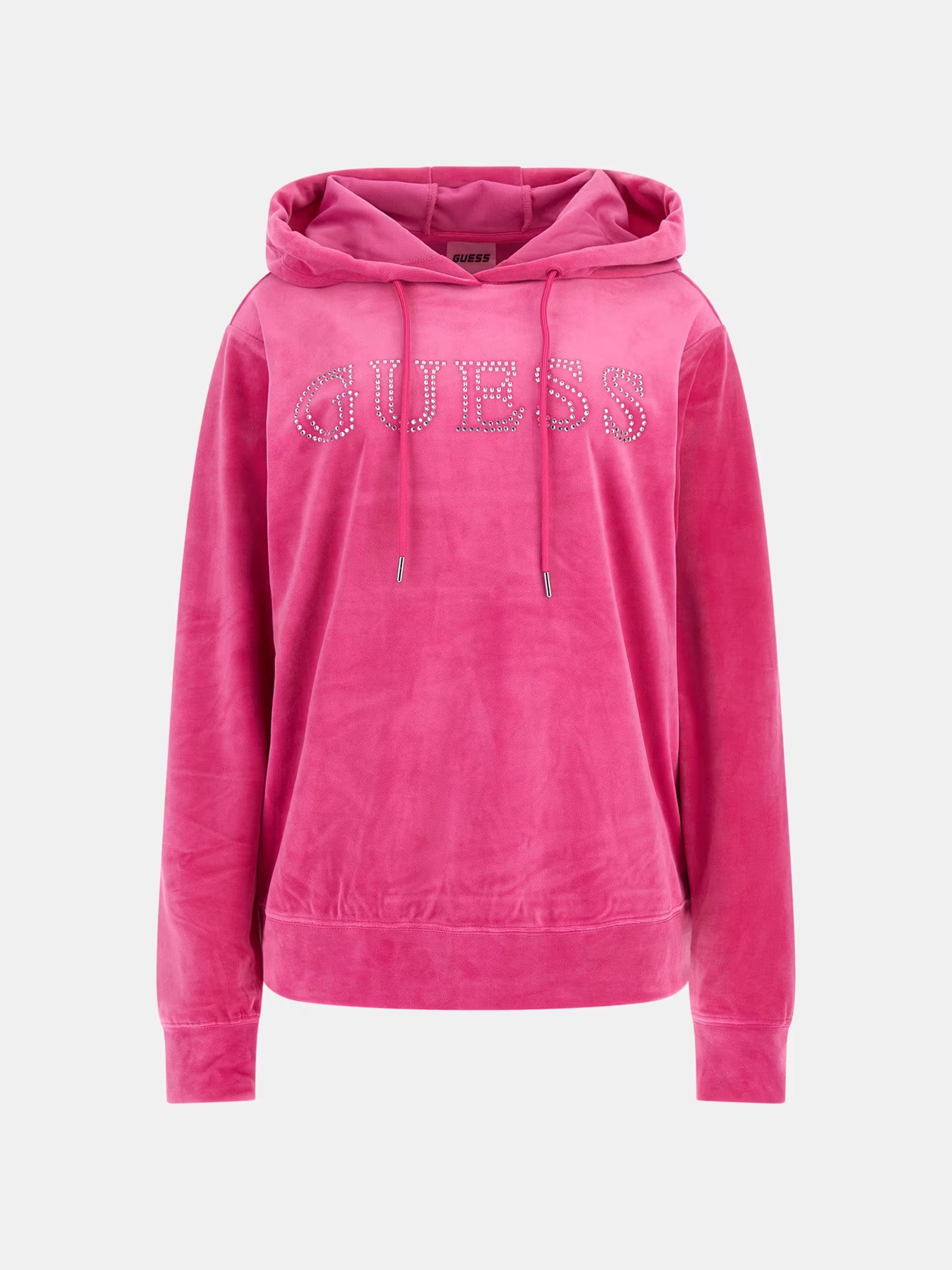 Guess Collection Hoodie - Strass Hoodie - Velours Hoodie - COUTURE HOODIE SWEATSHIRT