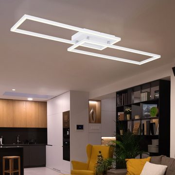 Globo LED Deckenleuchte, LED-Leuchtmittel fest verbaut, Kaltweiß, Warmweiß, Neutralweiß, Tageslichtweiß, Deckenlampe LED Wohnzimmerlampe modern Memory CCT LED