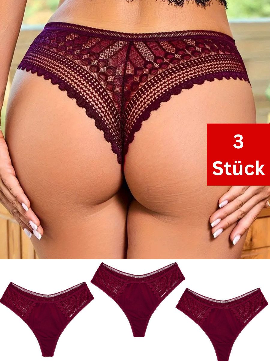 Elegant Love Taillenslip Sexy Unterwäsche in Spitzenoptik, Dessous-Slip für Damen (Packung, 1-St., 3er-Pack) Höschen-Lingerie, bequeme Unterhosen, High-Waist-Panties